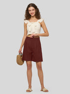 Women's Cotton Linen Bermuda Shorts