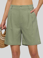 Women's Cotton Linen Bermuda Shorts