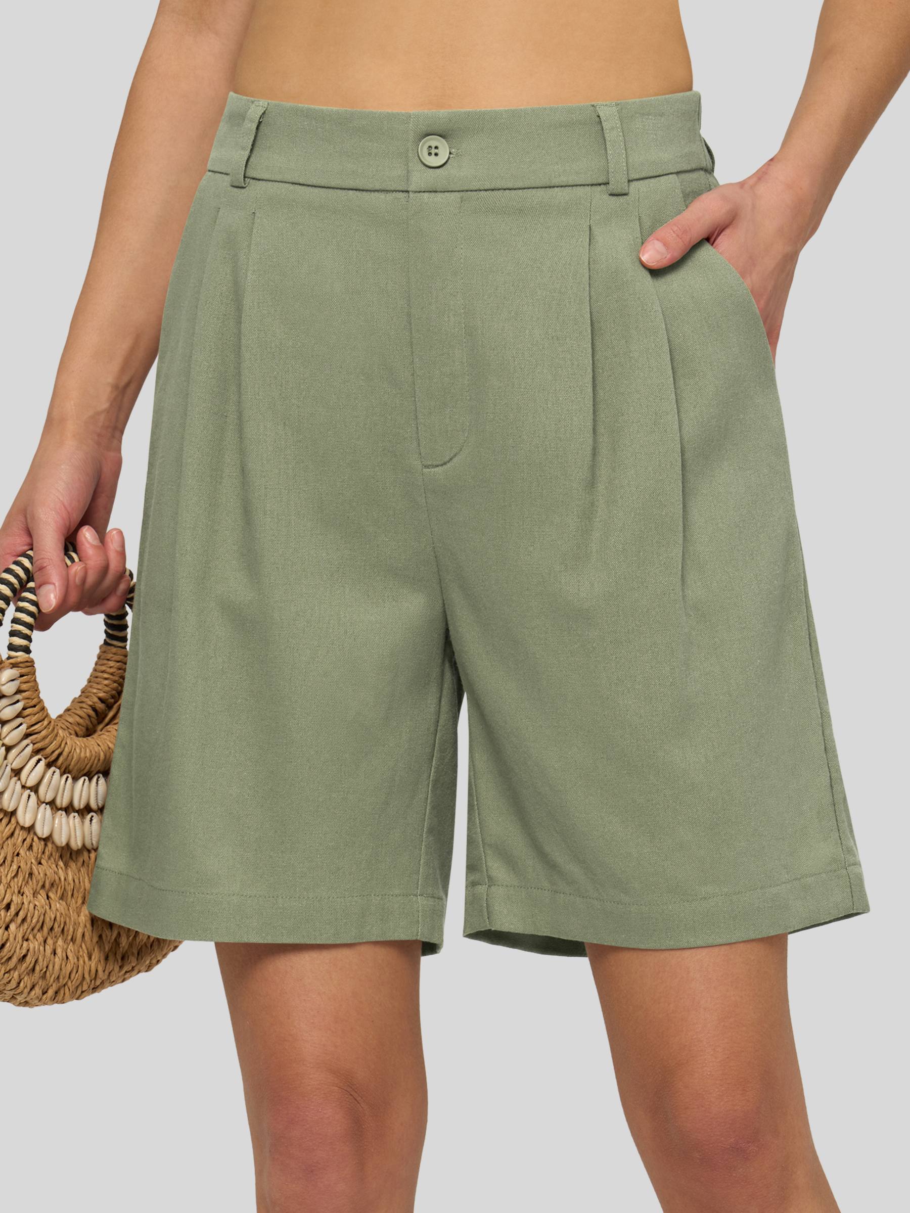 Women's Cotton Linen Bermuda Shorts