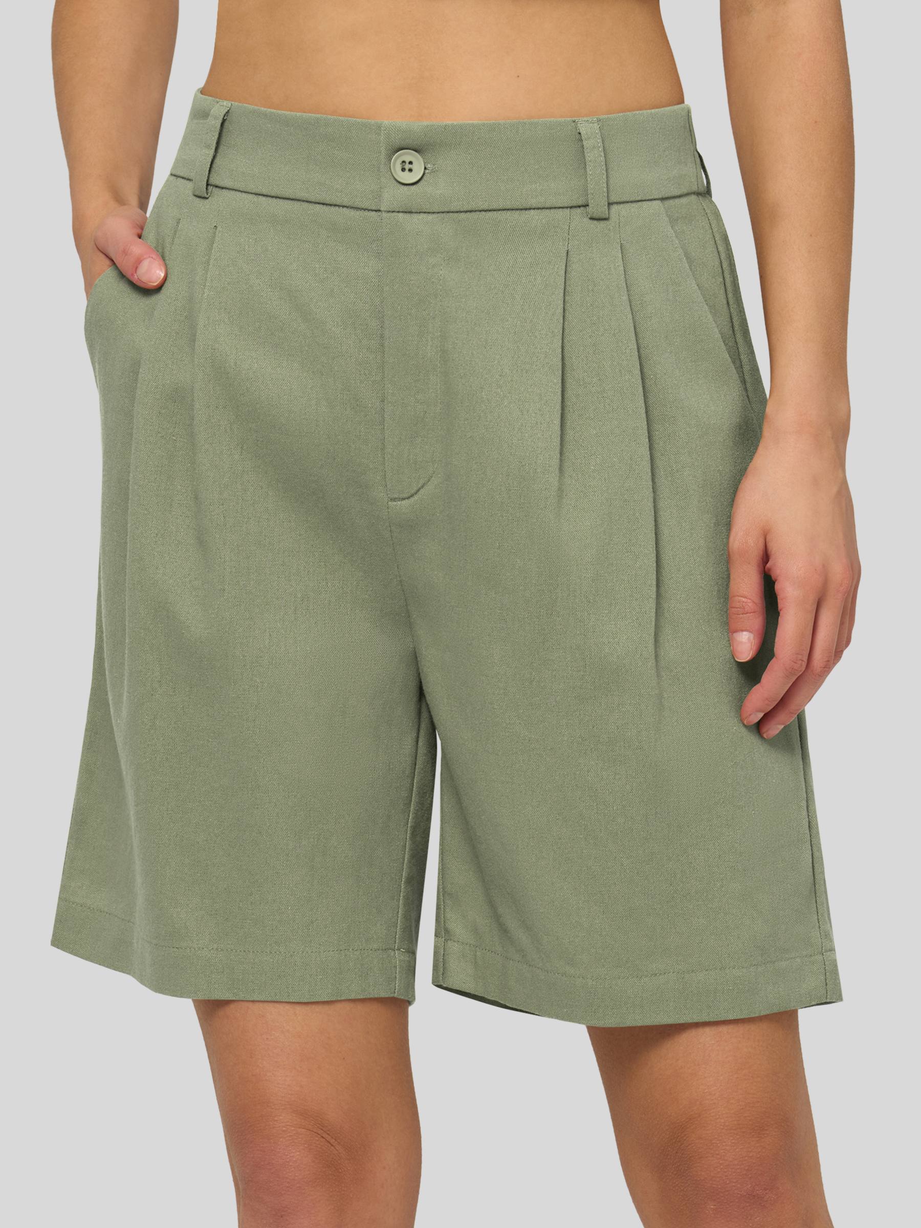 Women's Cotton Linen Bermuda Shorts