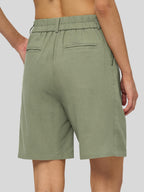 Women's Cotton Linen Bermuda Shorts
