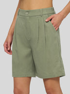 Women's Cotton Linen Bermuda Shorts