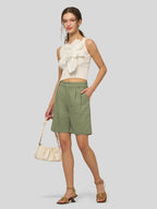 Women's Cotton Linen Bermuda Shorts