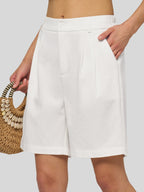 Women's Cotton Linen Bermuda Shorts
