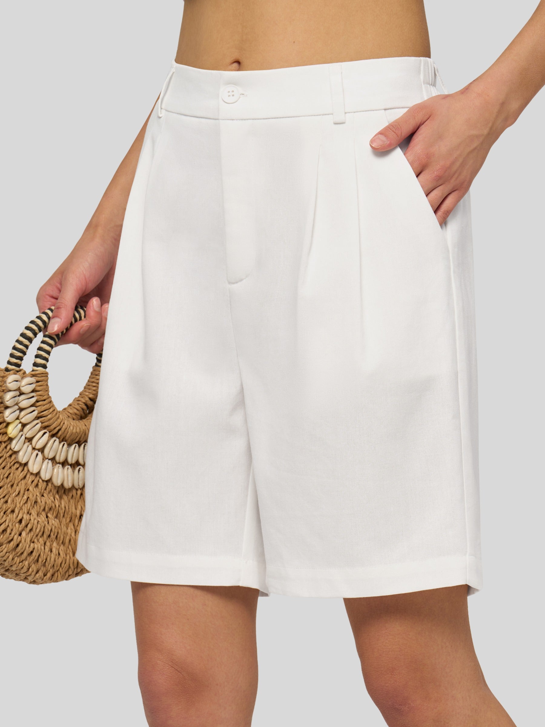 Women's Cotton Linen Bermuda Shorts