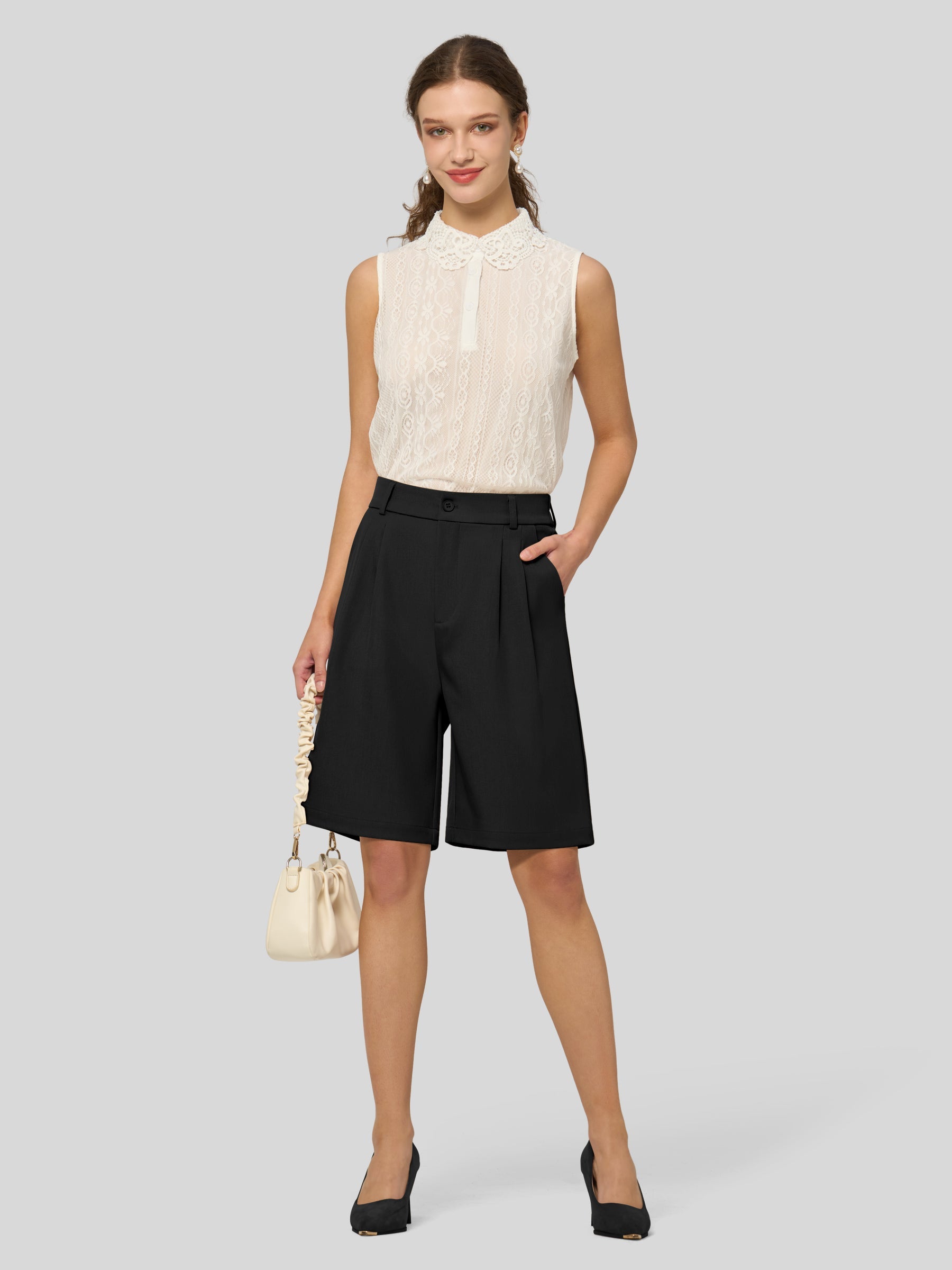 Women's Pleated Work Shorts