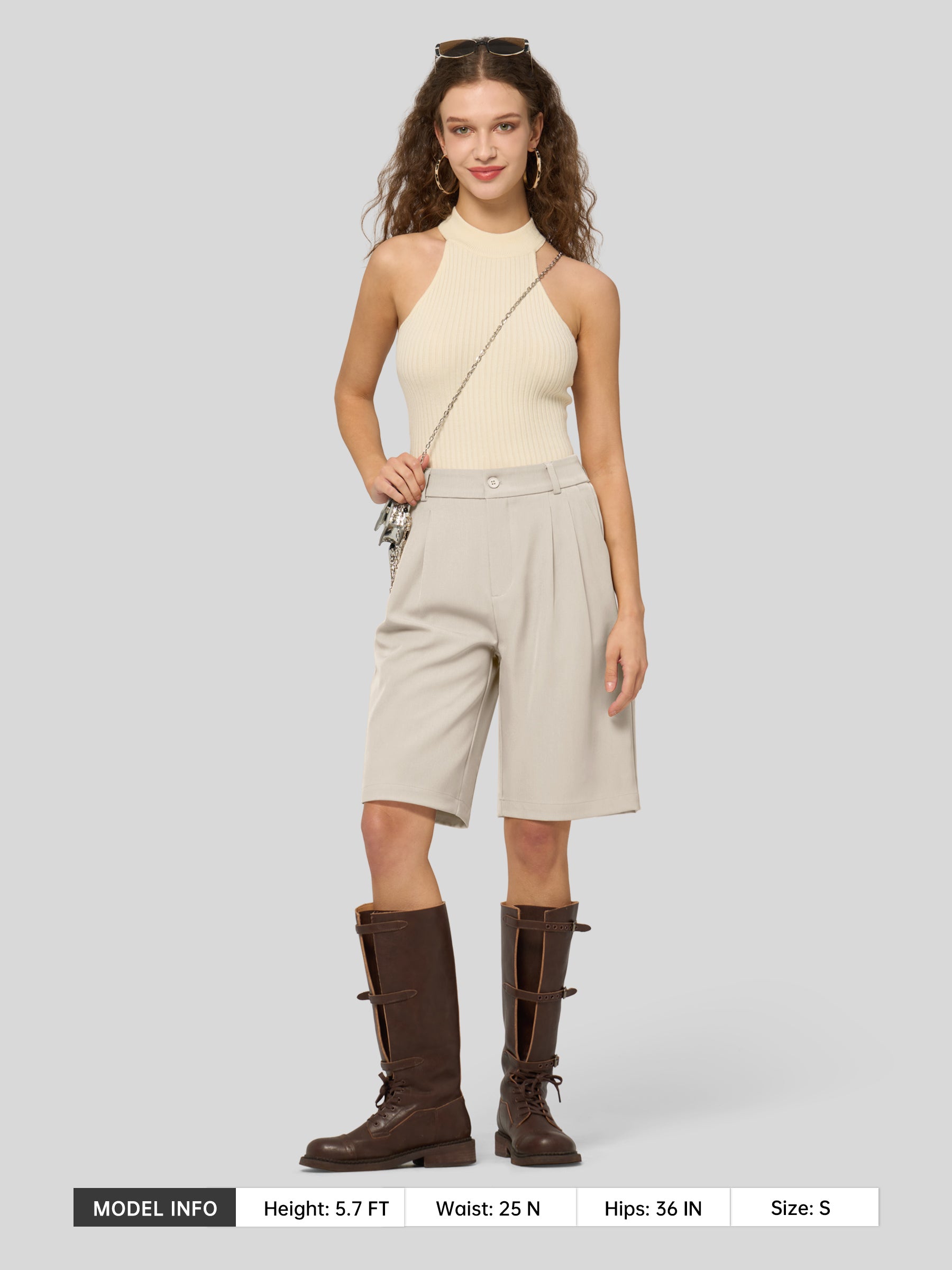 Women's Pleated Work Shorts