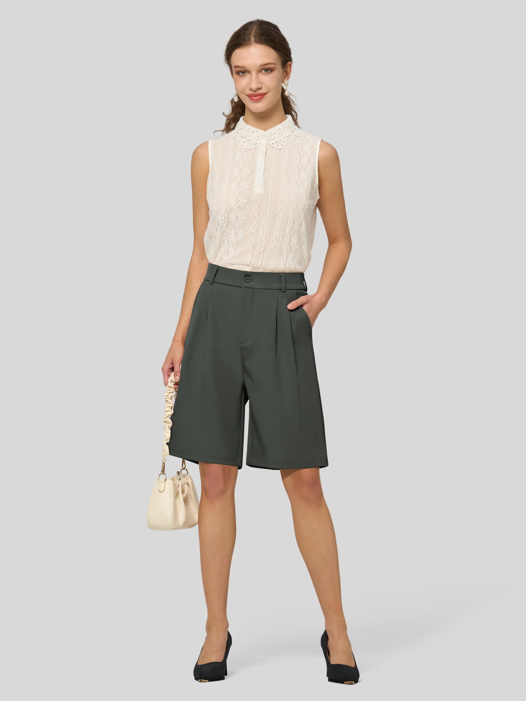 Women's Pleated Work Shorts