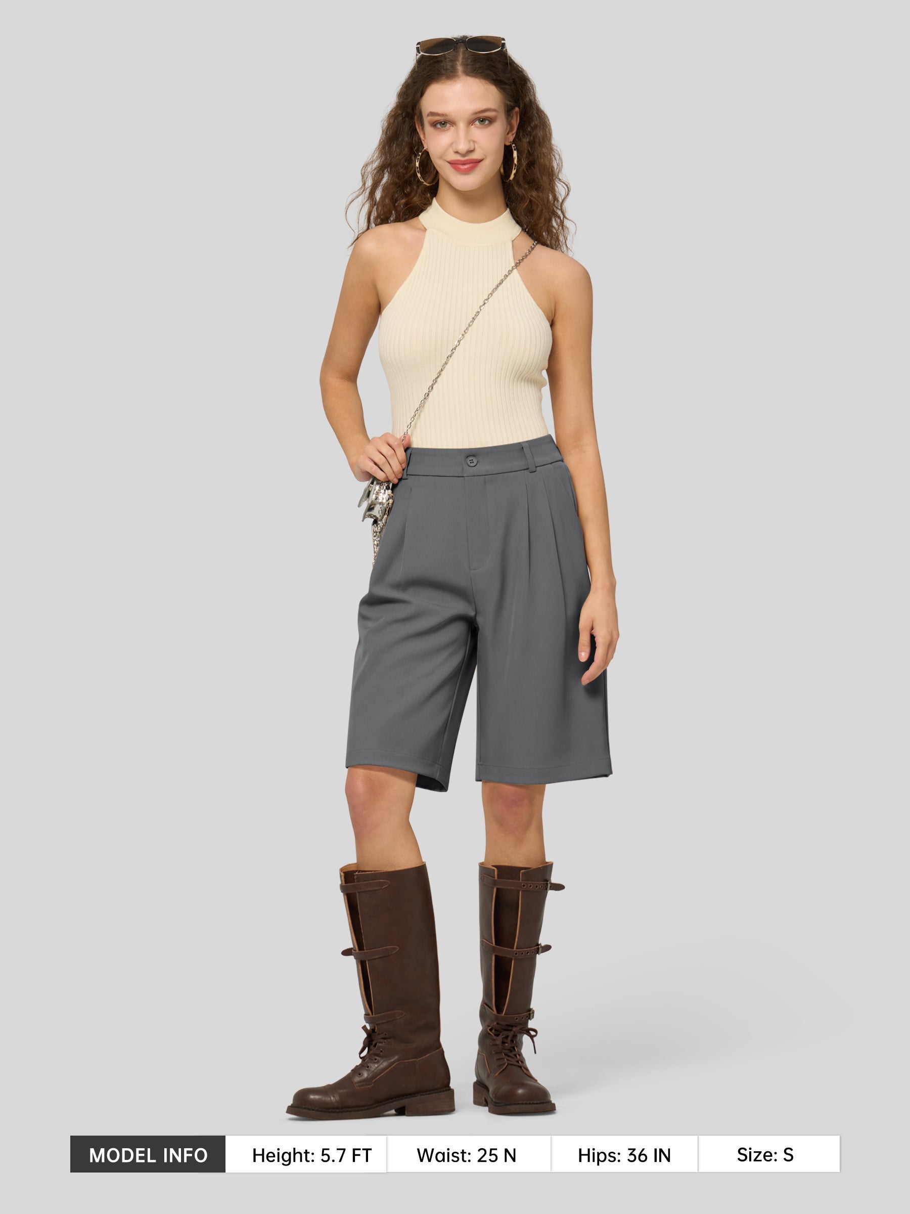 Women's Pleated Work Shorts