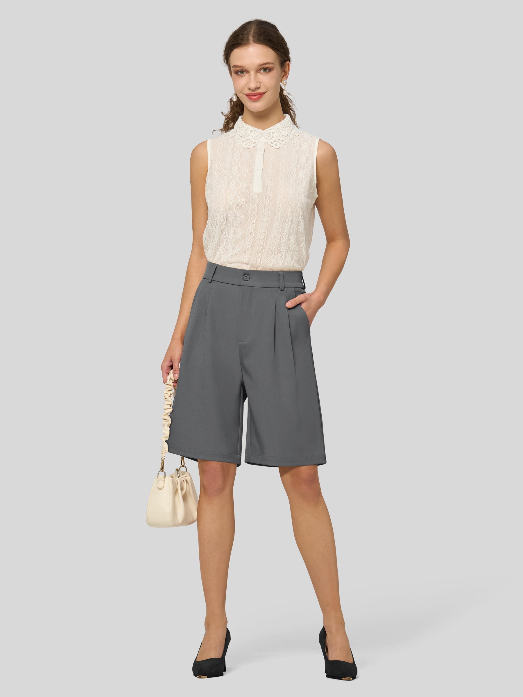 Women's Pleated Work Shorts