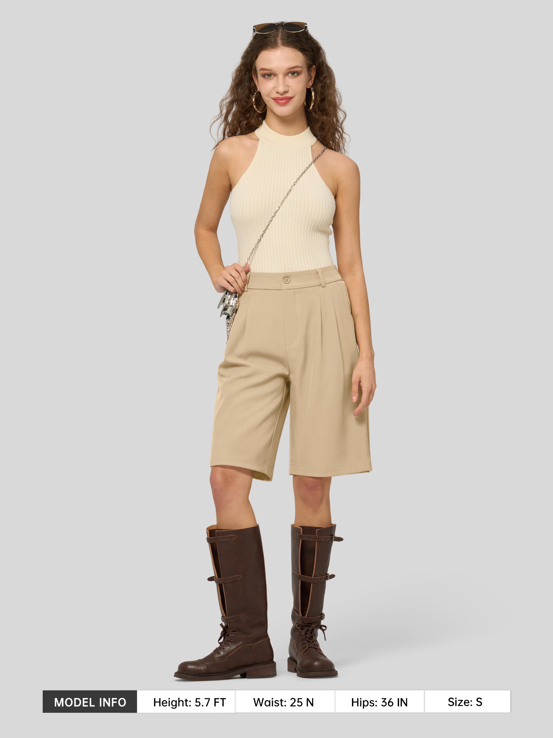Women's Pleated Work Shorts