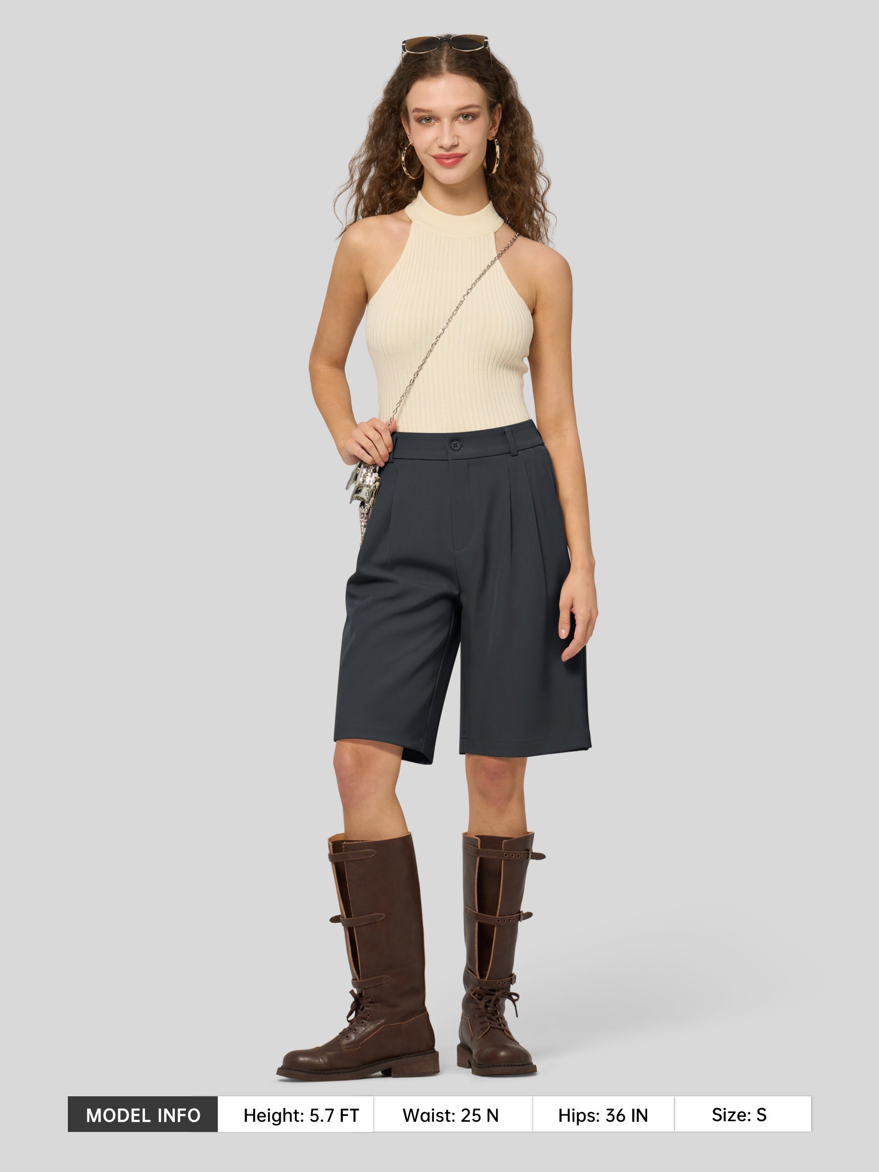 Women's Pleated Work Shorts