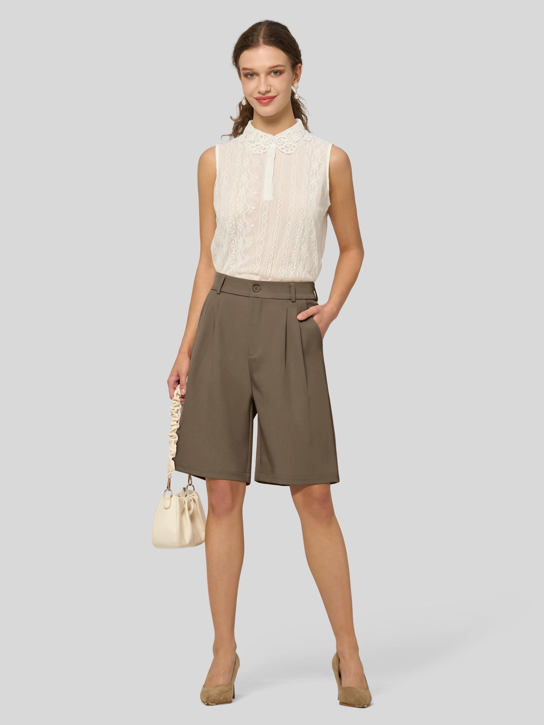 Women's Pleated Work Shorts