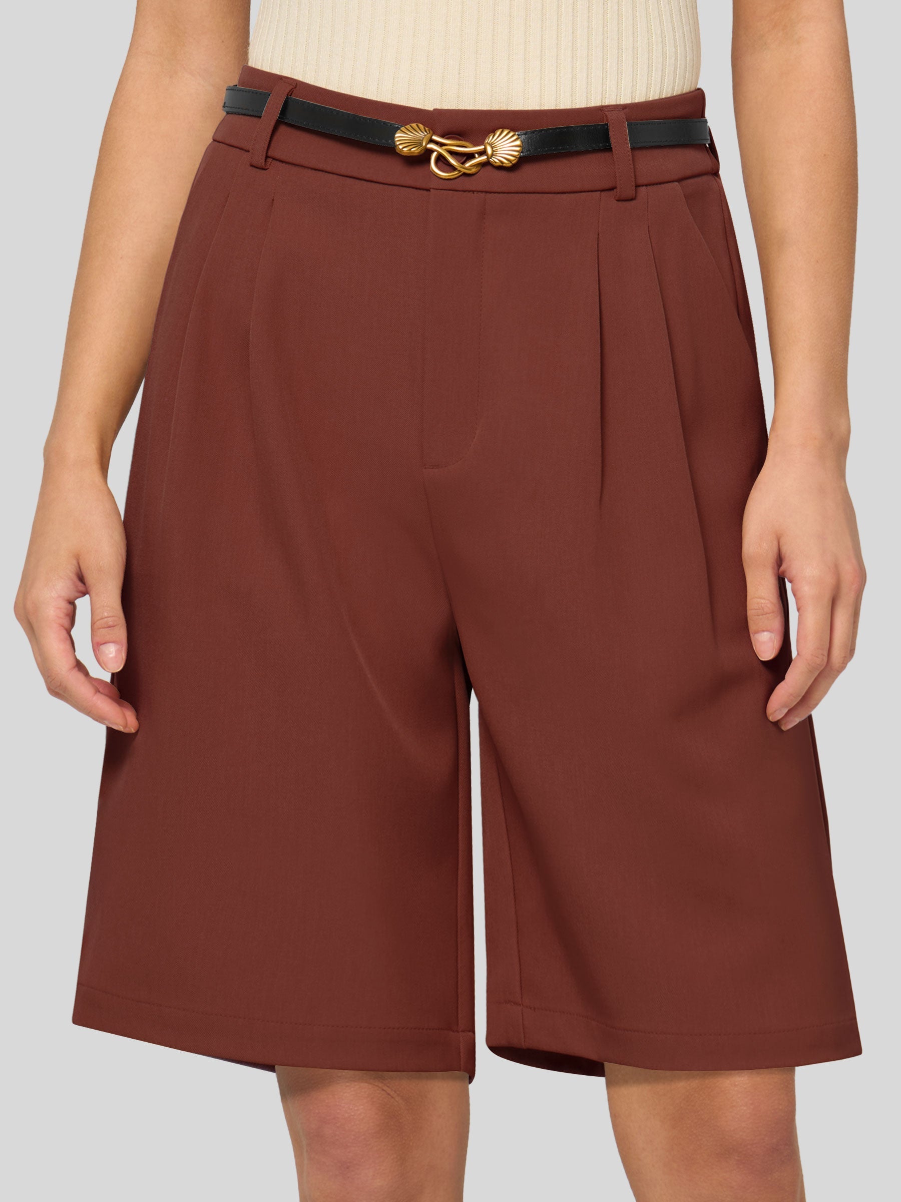 Women's Pleated Work Shorts