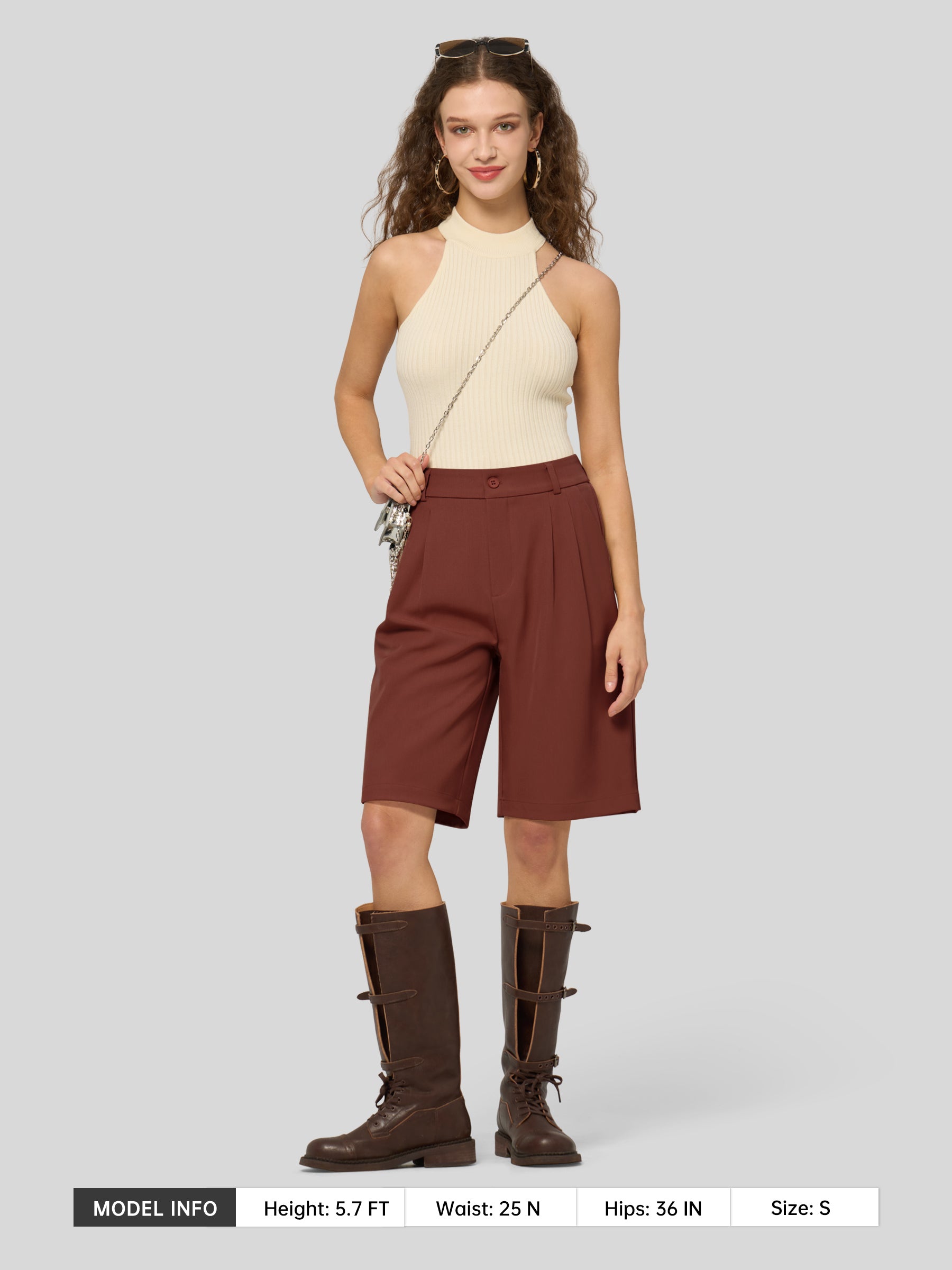 Women's Pleated Work Shorts