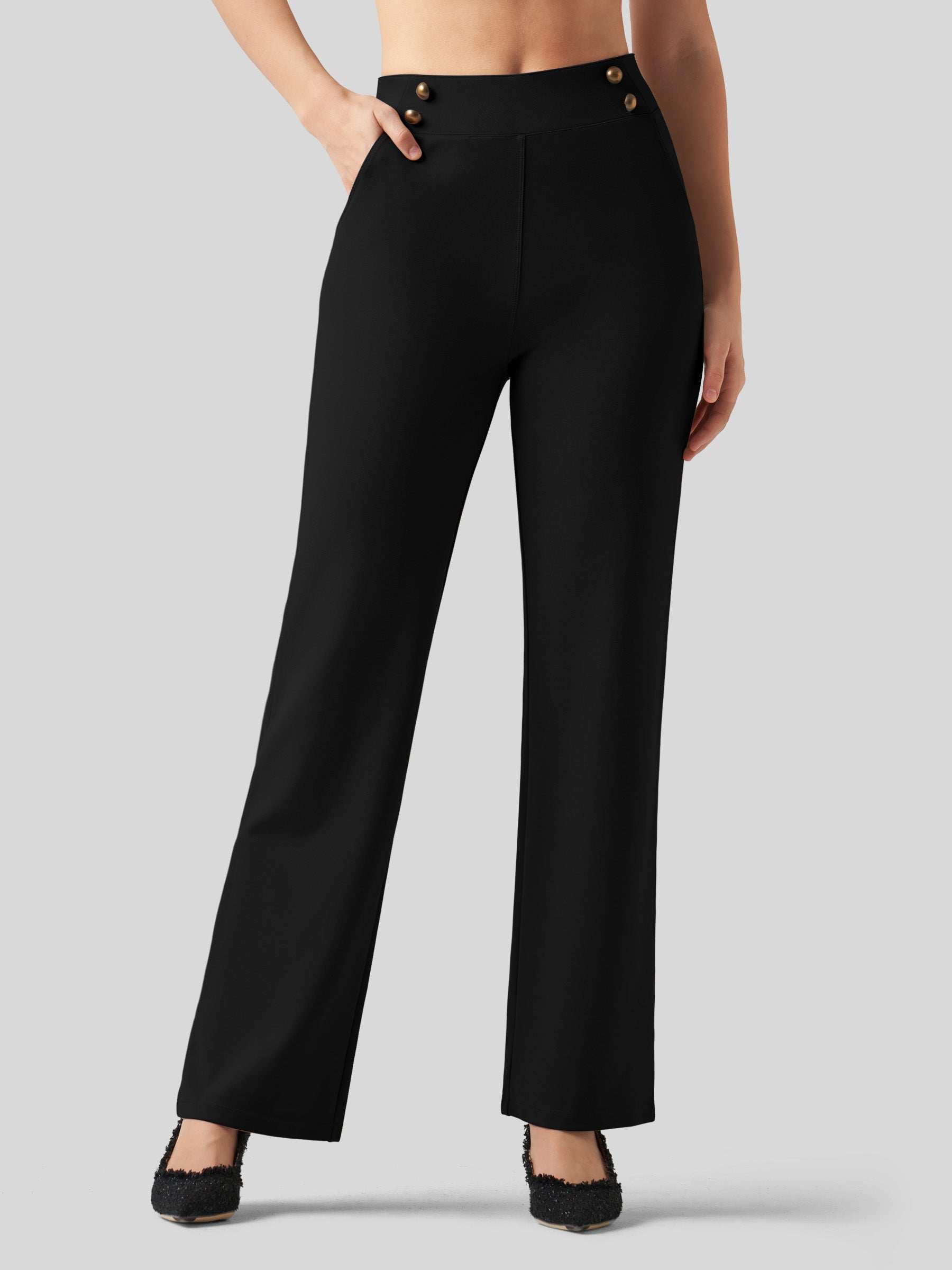 Women's Smooth Wide Leg Yoga Dress Pants