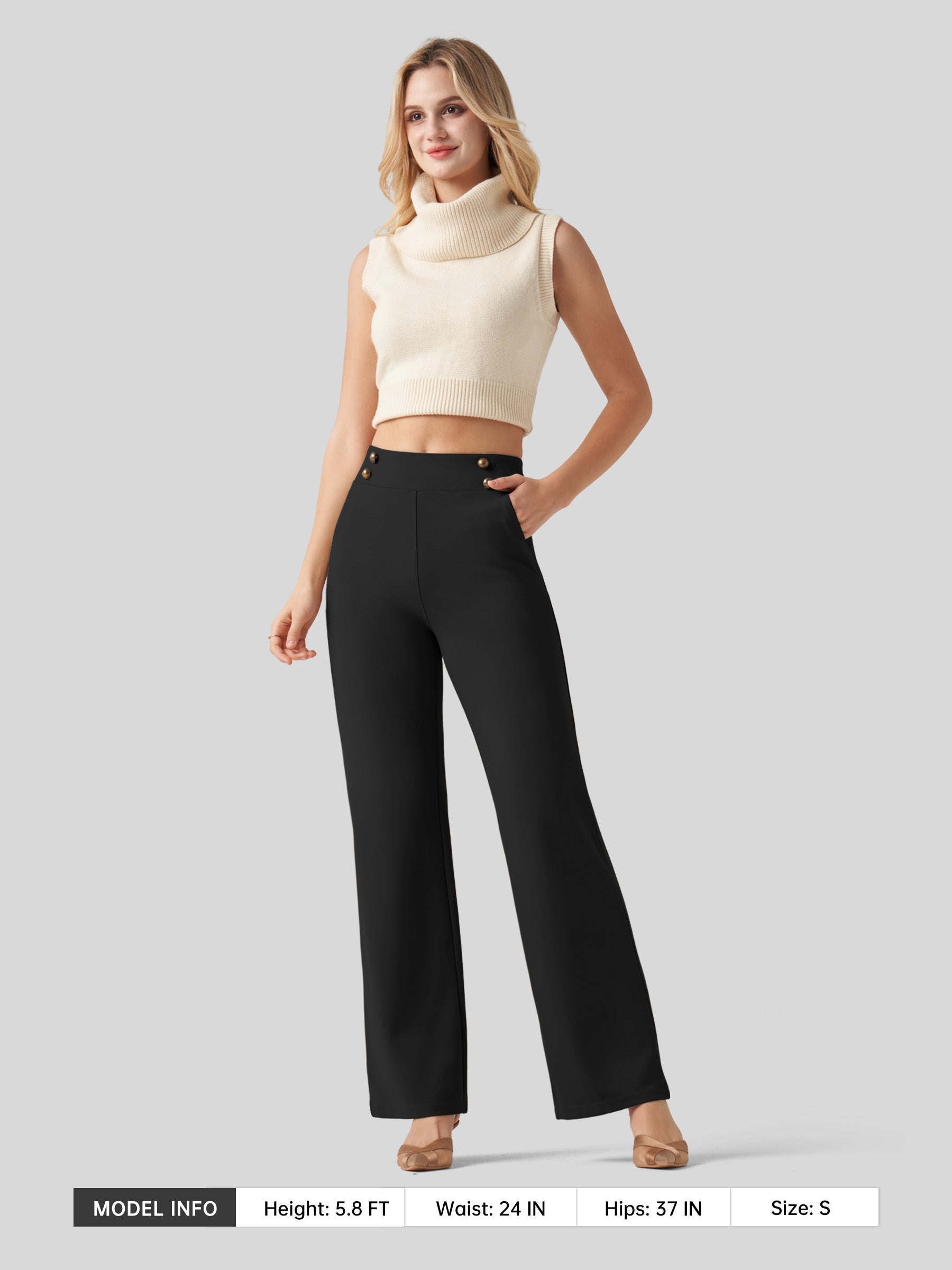 Women's Smooth Wide Leg Yoga Dress Pants