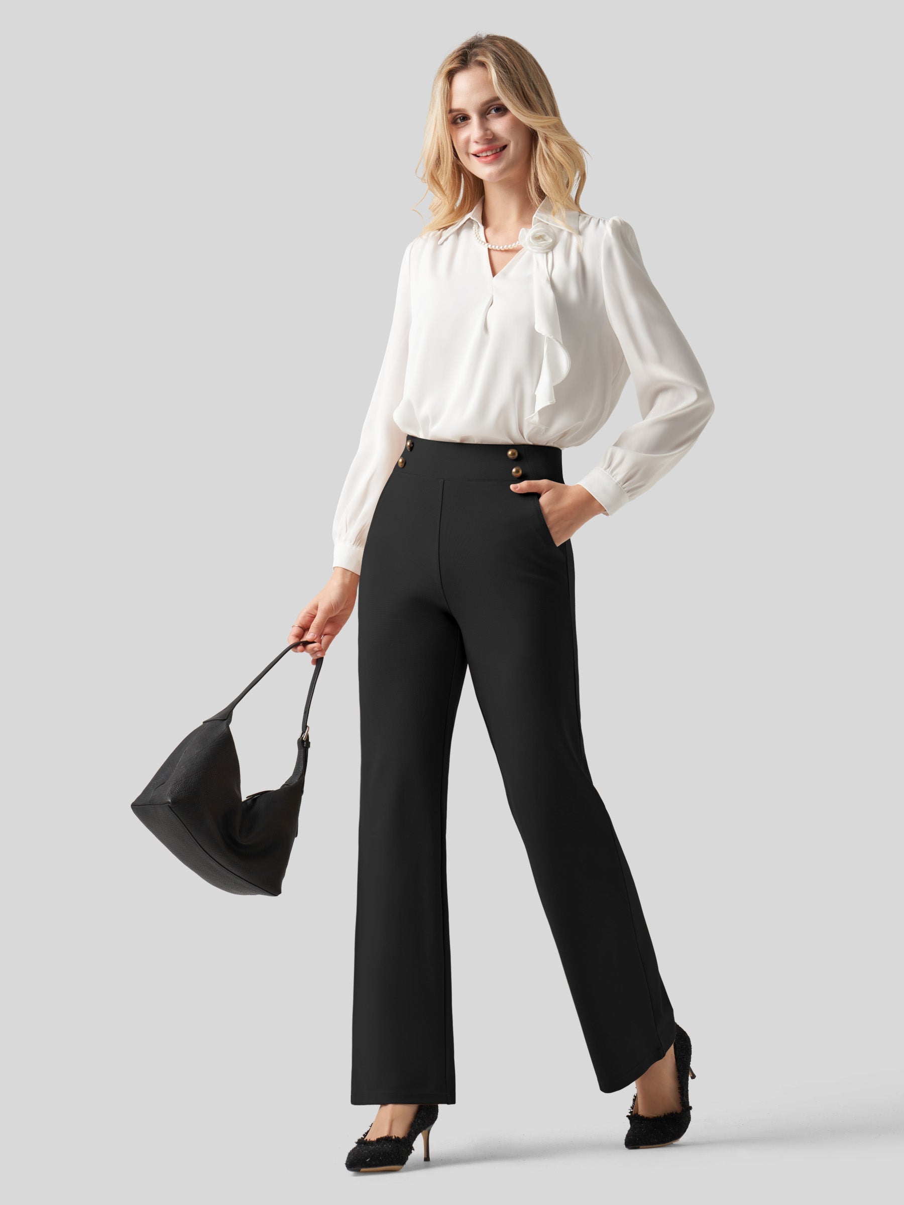 Women's Smooth Wide Leg Yoga Dress Pants