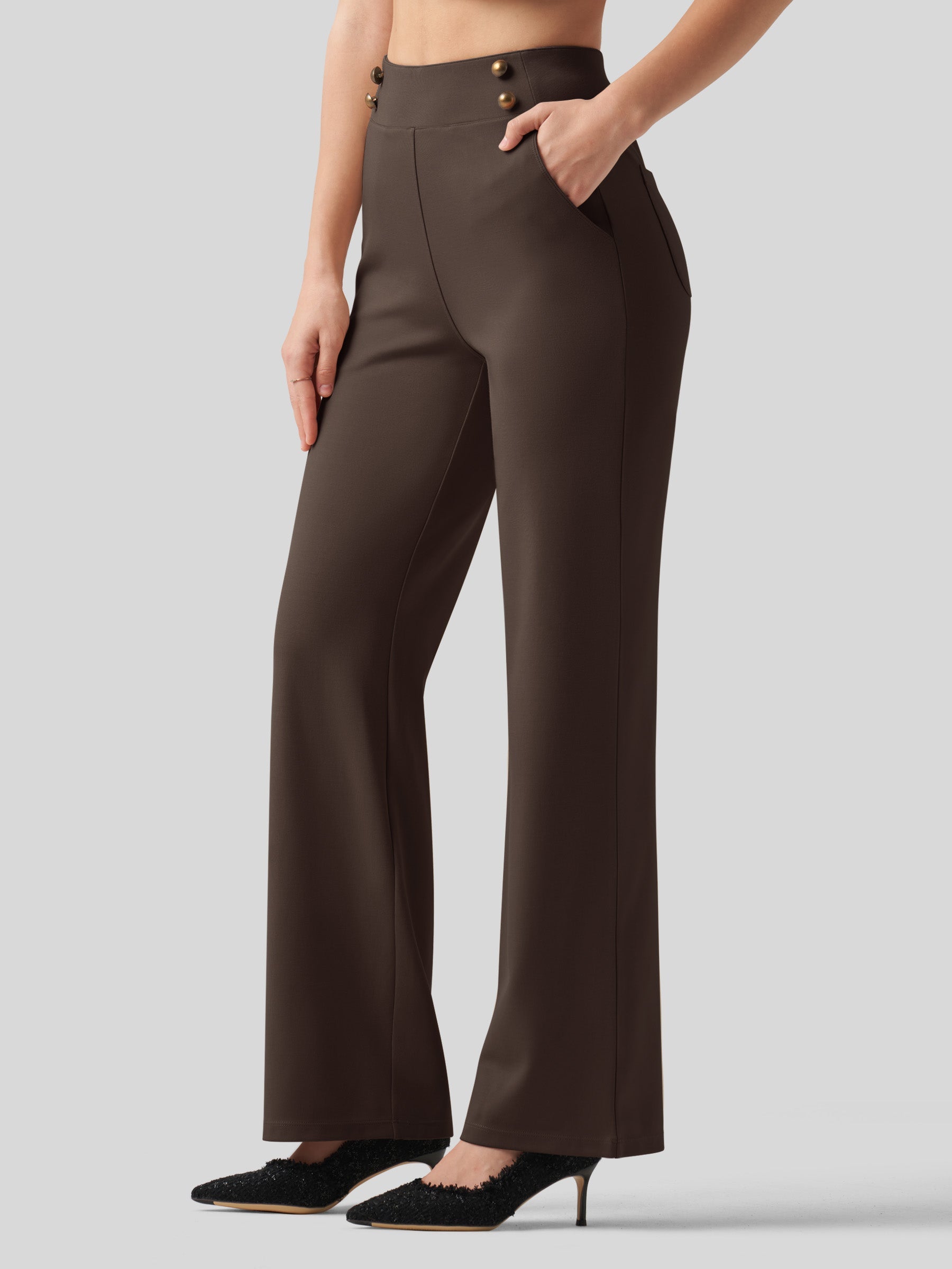 Women's Smooth Wide Leg Yoga Dress Pants