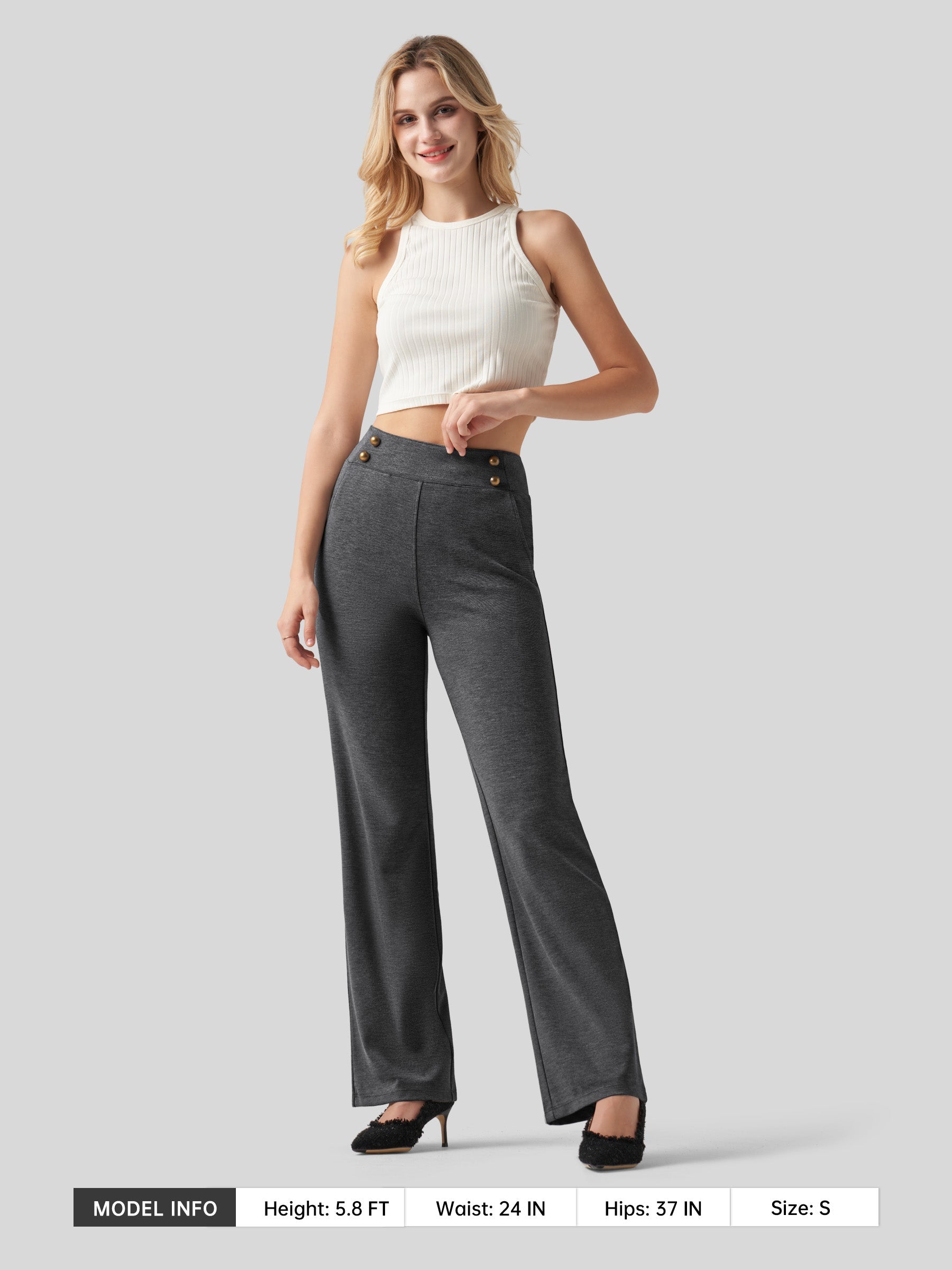 Women's Smooth Wide Leg Yoga Dress Pants