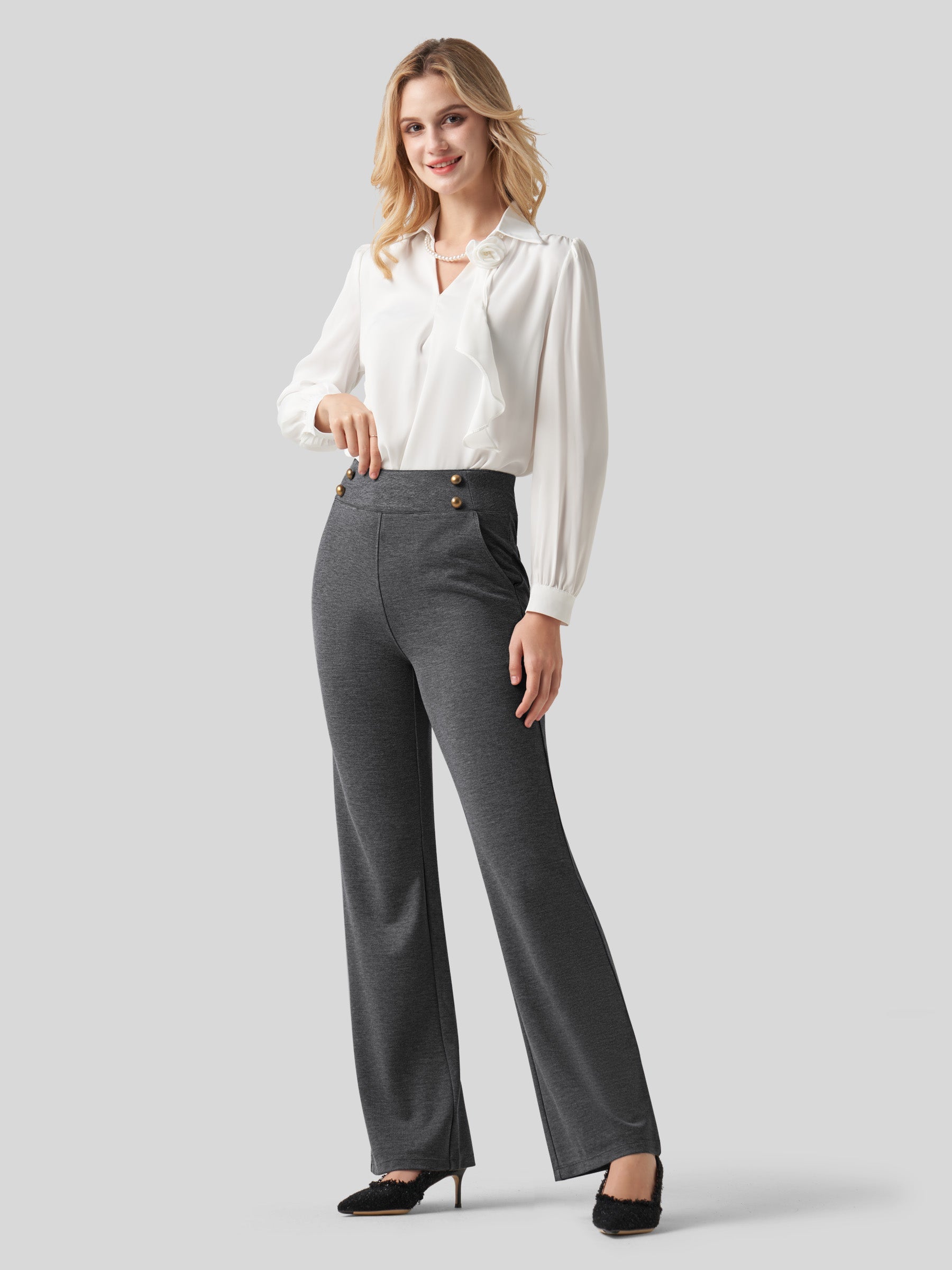 Women's Smooth Wide Leg Yoga Dress Pants