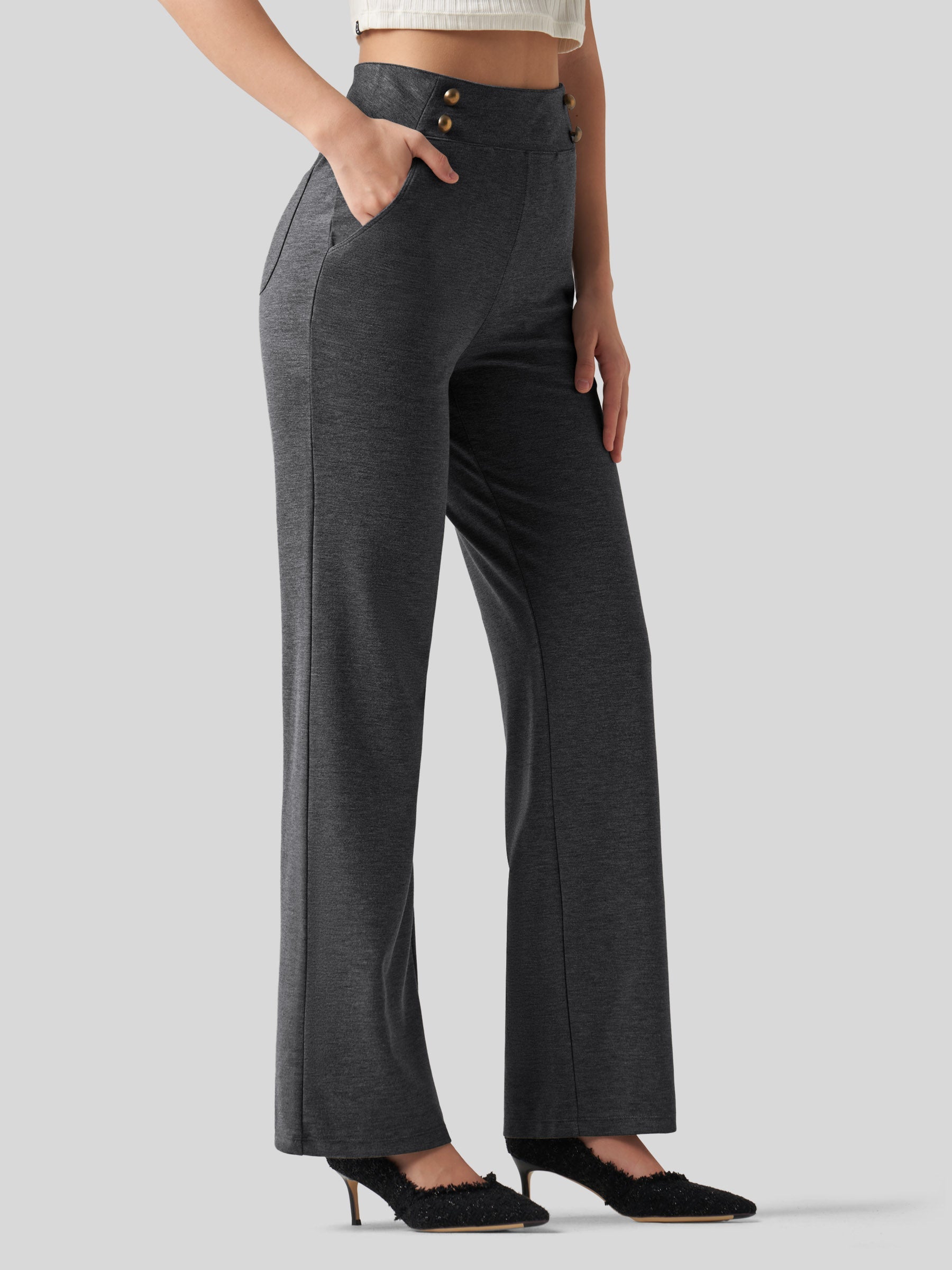 Women's Smooth Wide Leg Yoga Dress Pants
