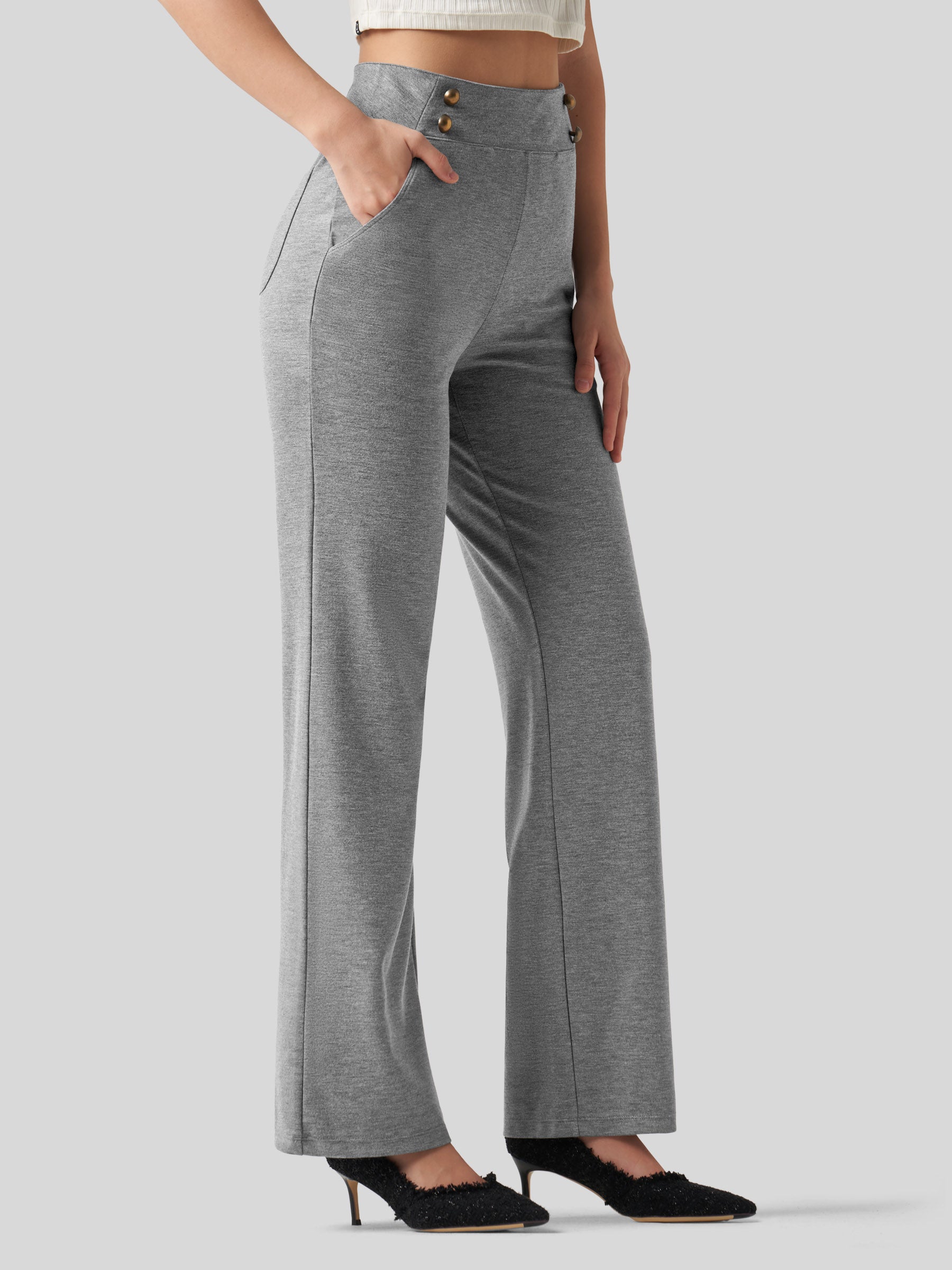 Women's Smooth Wide Leg Yoga Dress Pants