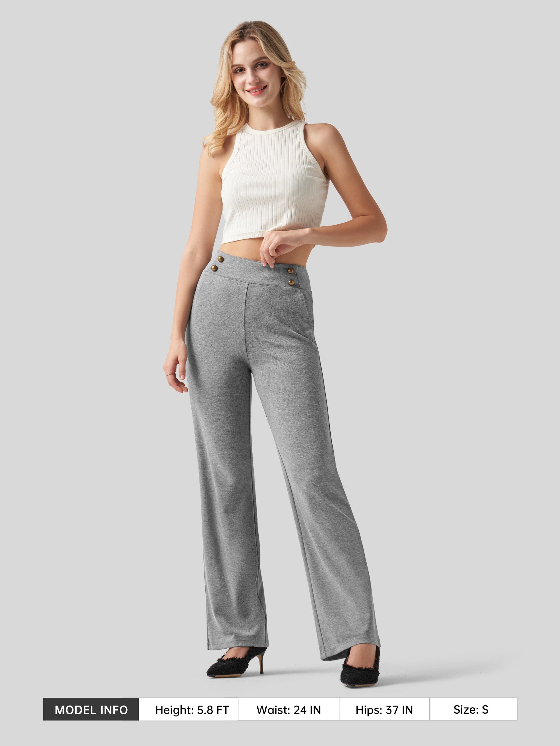 Women's Smooth Wide Leg Yoga Dress Pants