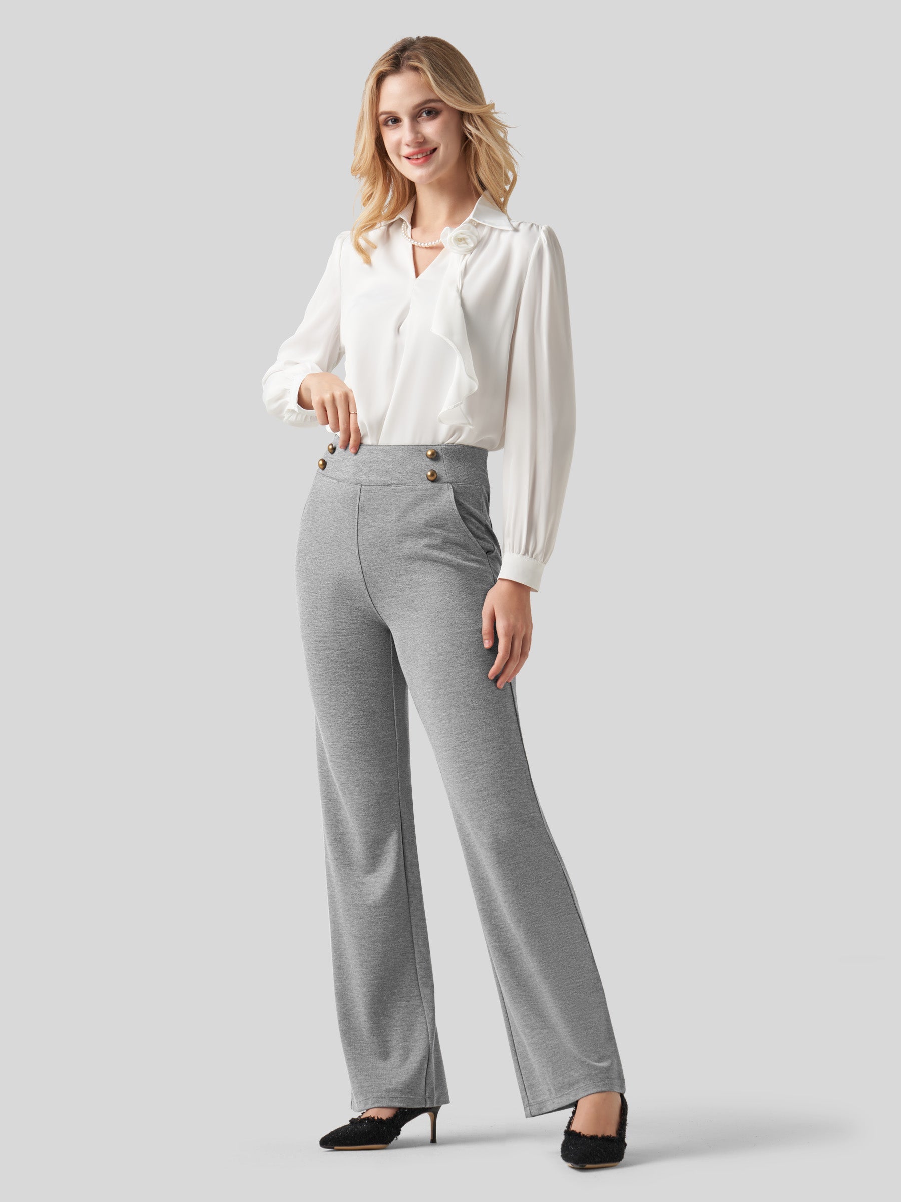 Women's Smooth Wide Leg Yoga Dress Pants
