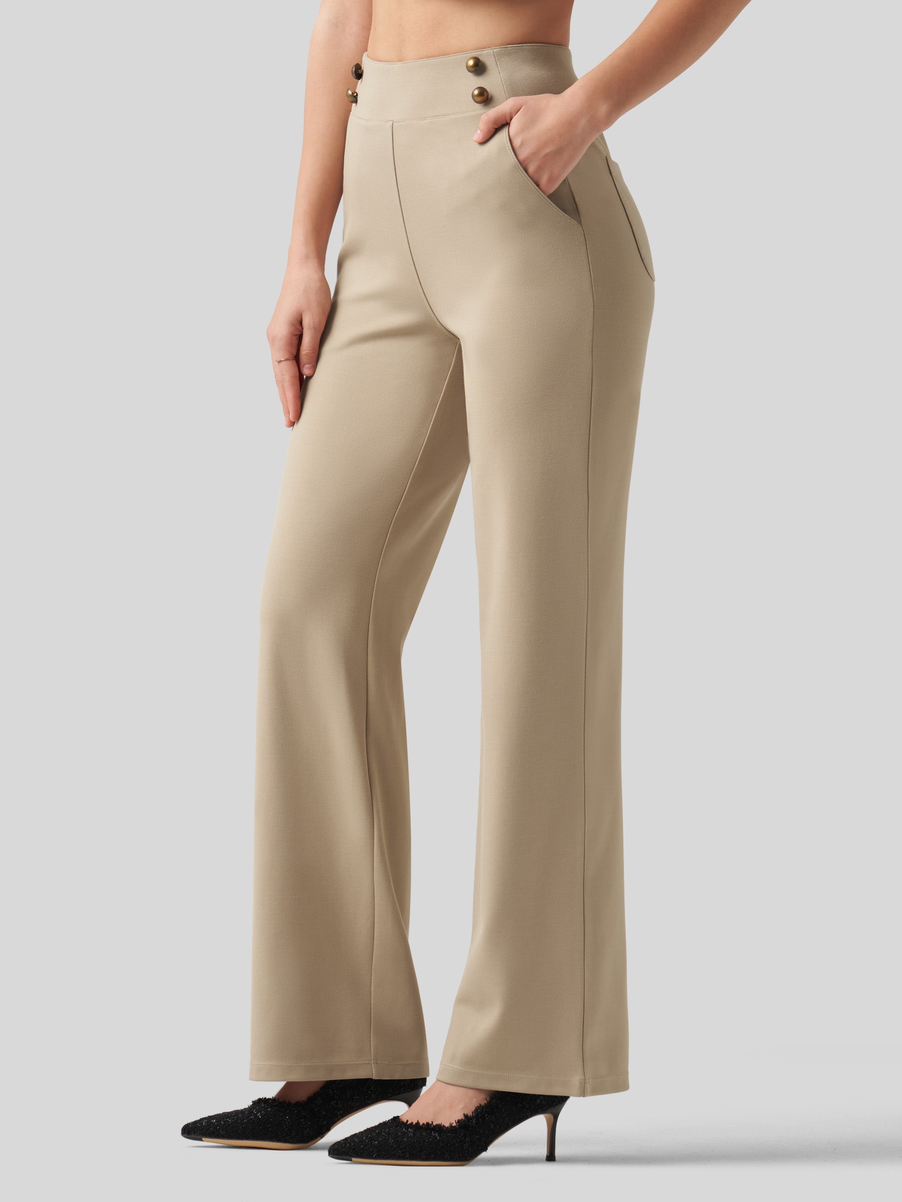 Women's Smooth Wide Leg Yoga Dress Pants