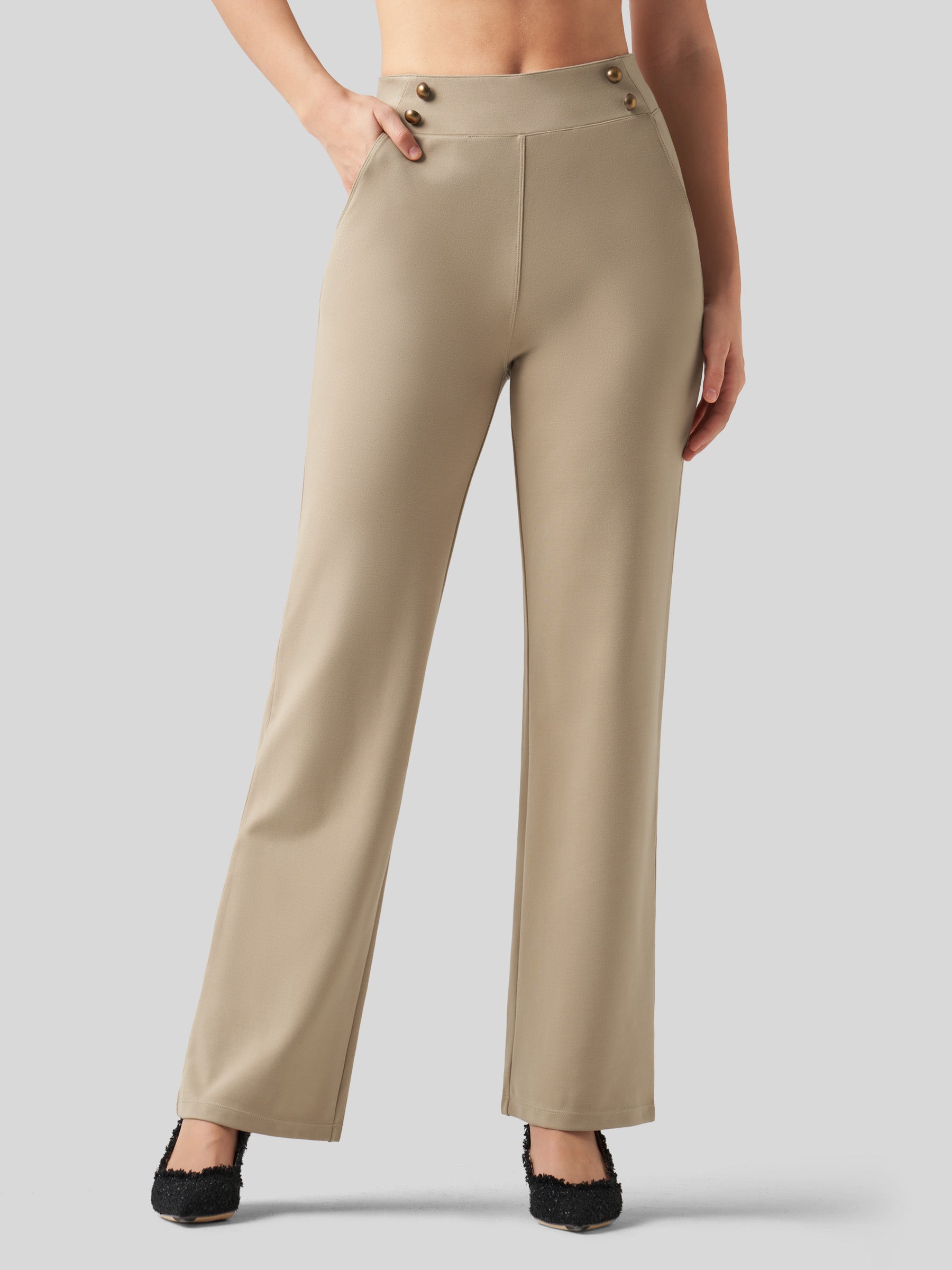 Women's Smooth Wide Leg Yoga Dress Pants