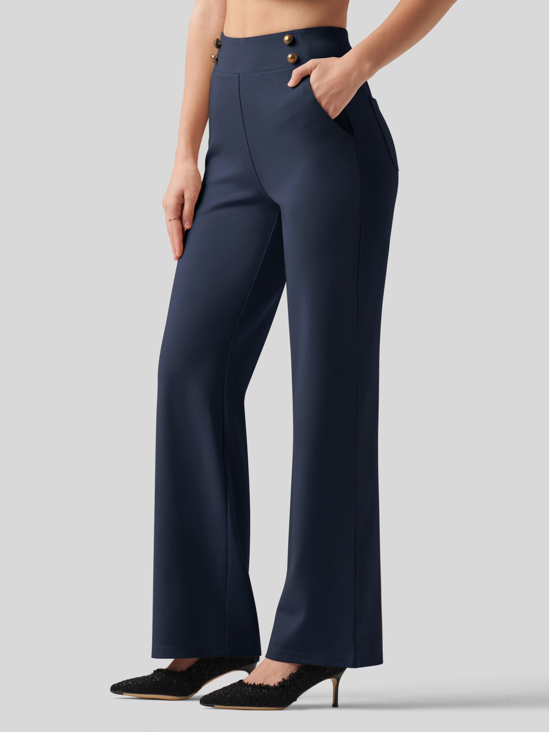 Women's Smooth Wide Leg Yoga Dress Pants