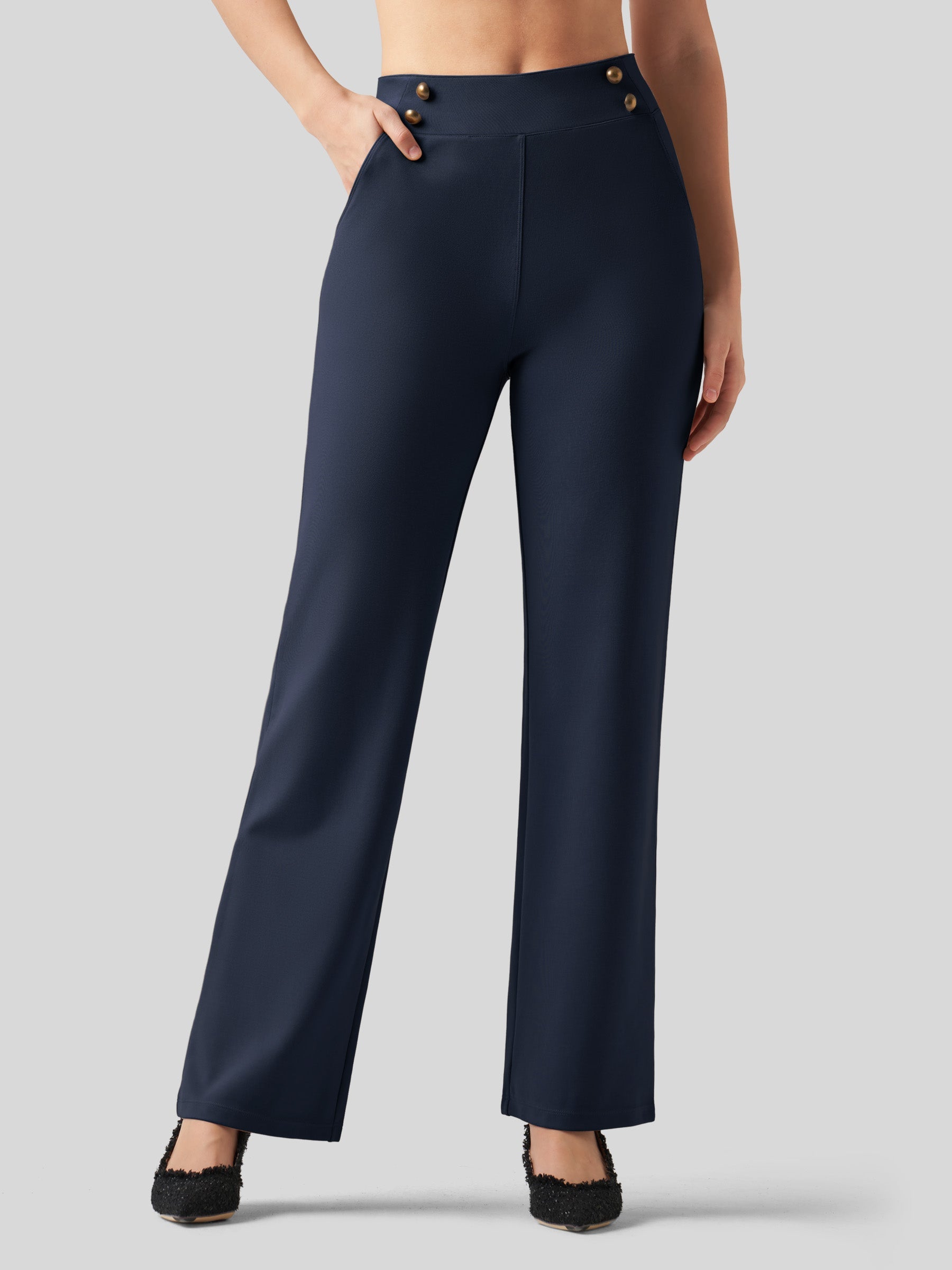 Women's Smooth Wide Leg Yoga Dress Pants