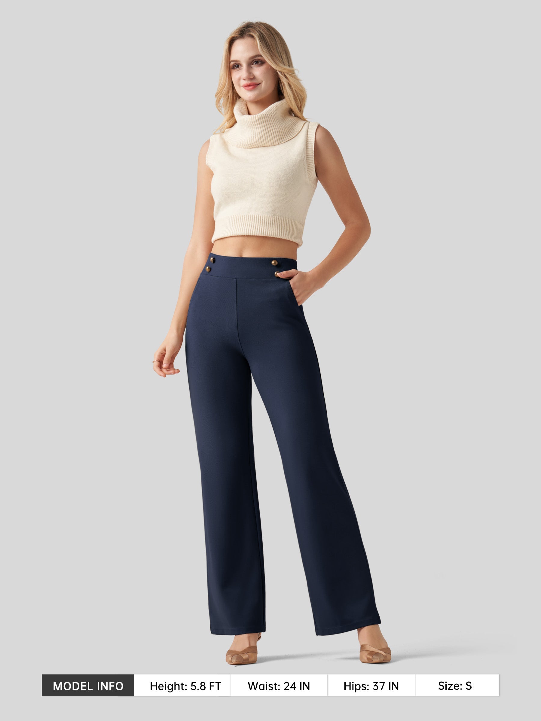 Women's Smooth Wide Leg Yoga Dress Pants