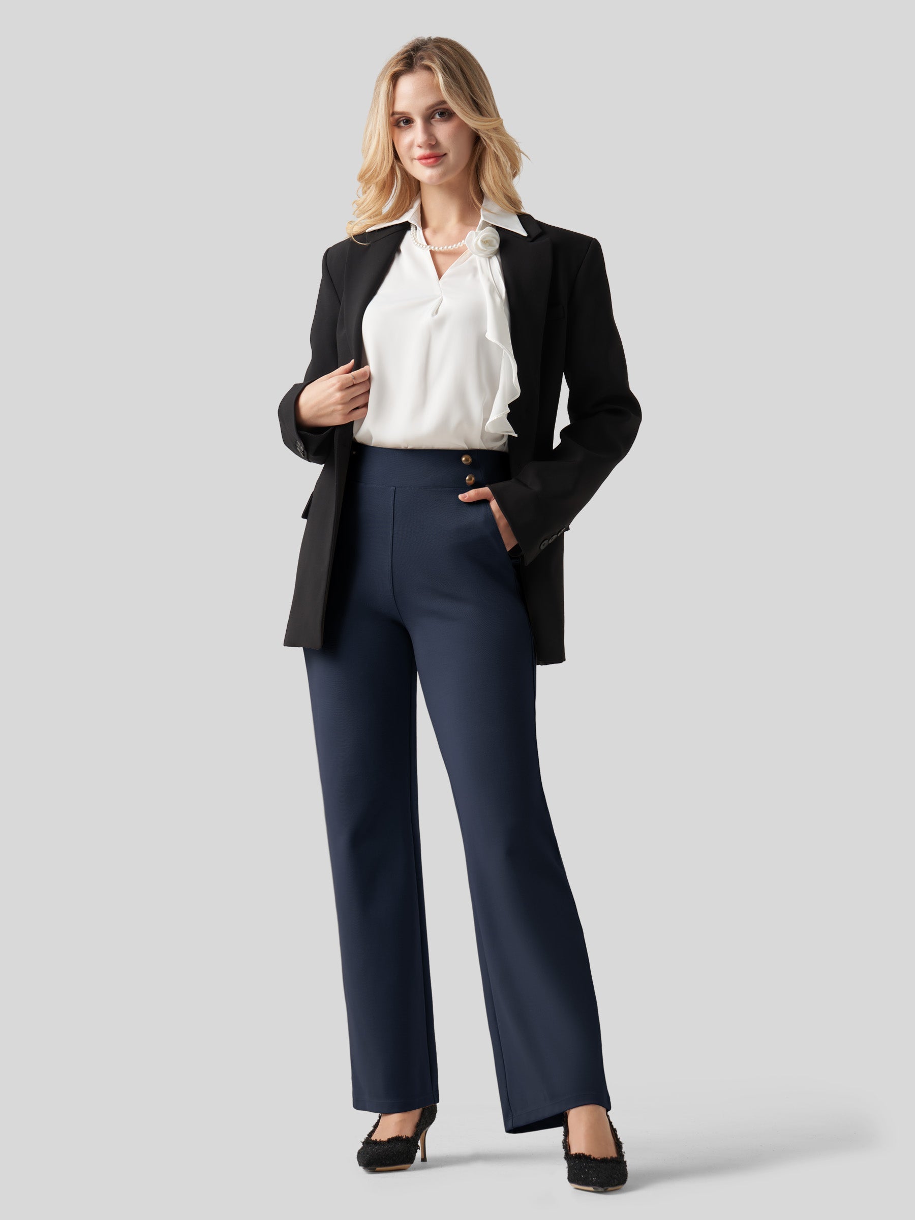 Women's Smooth Wide Leg Yoga Dress Pants