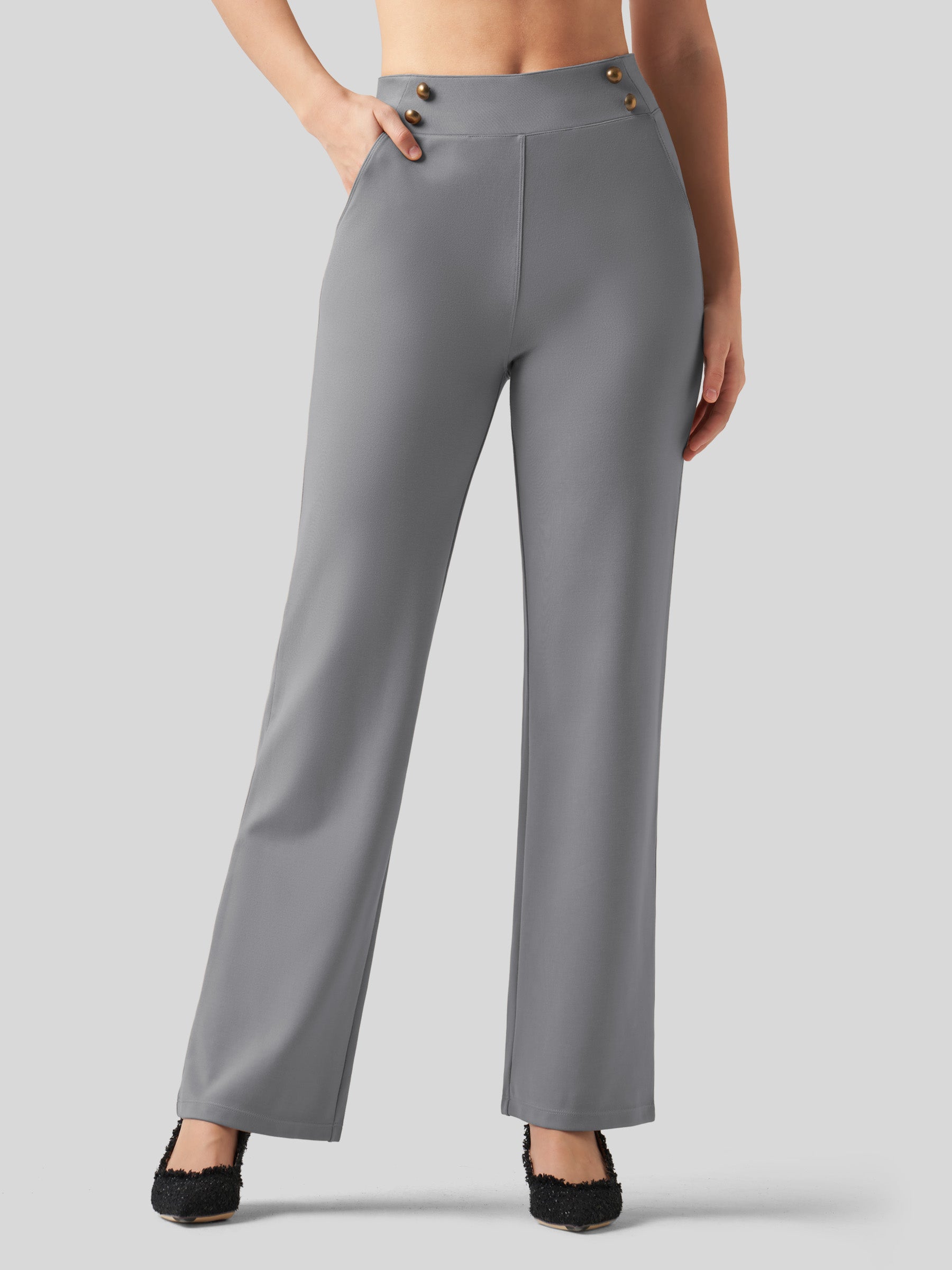 Women's Smooth Wide Leg Yoga Dress Pants