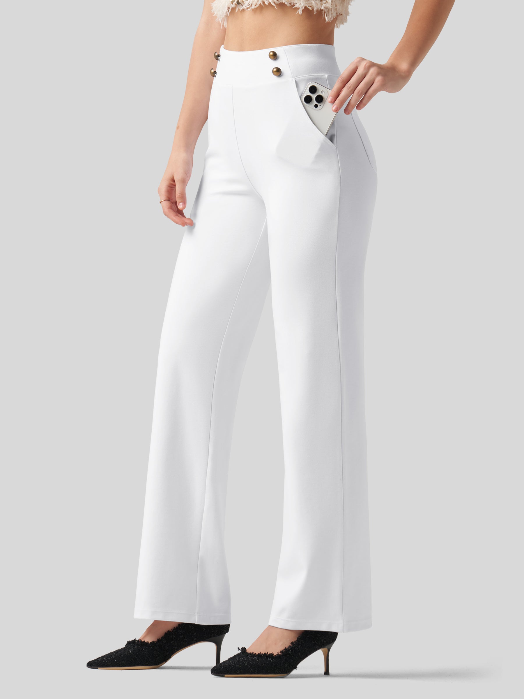 Women's Smooth Wide Leg Yoga Dress Pants