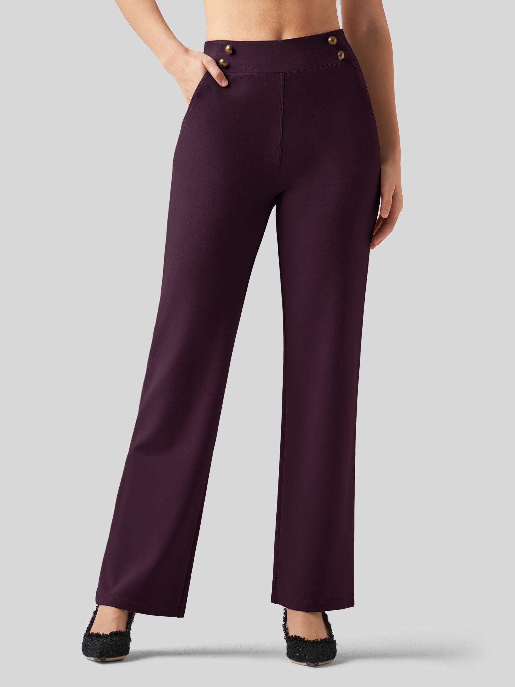 Women's Smooth Wide Leg Yoga Dress Pants