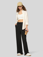 Women's Stretchy Wide Leg Slacks