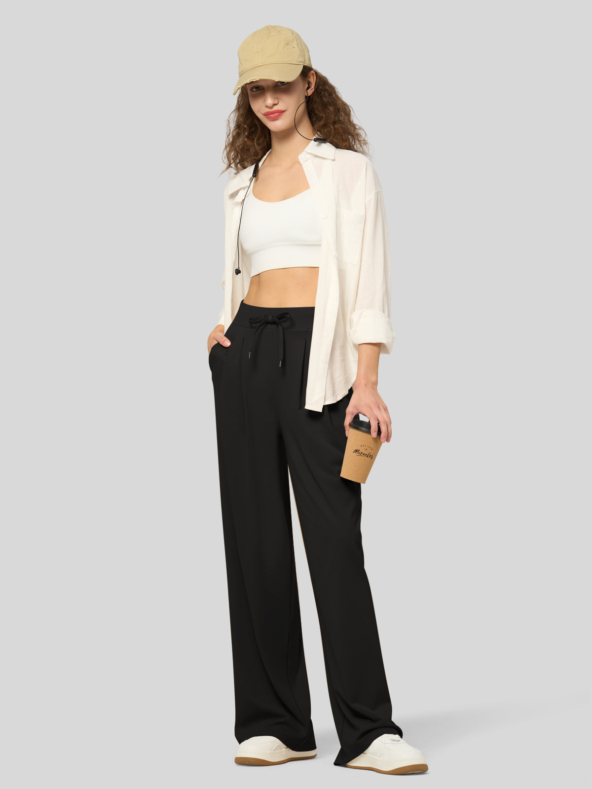 Women's Stretchy Wide Leg Slacks