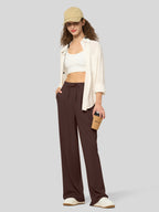 Women's Stretchy Wide Leg Slacks