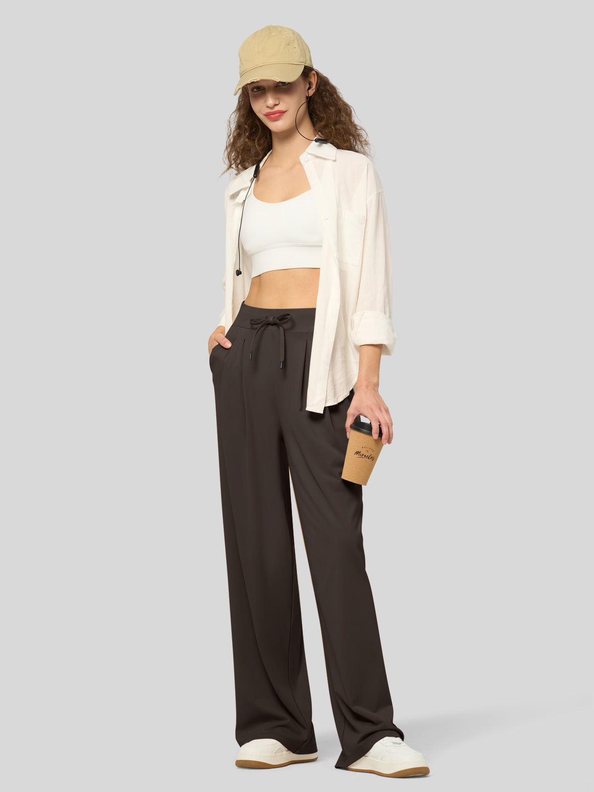 Women's Stretchy Wide Leg Slacks
