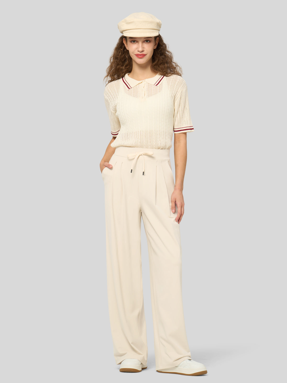 Women's Stretchy Wide Leg Slacks