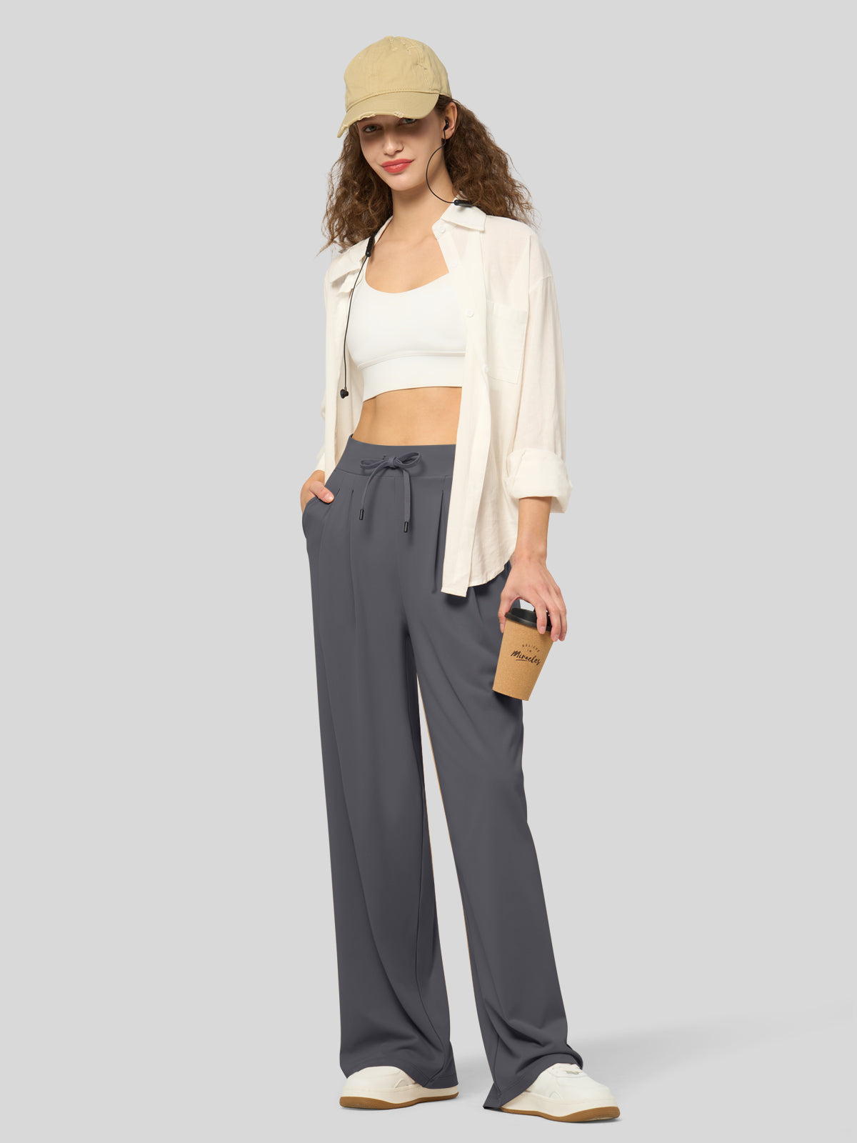 Women's Stretchy Wide Leg Slacks