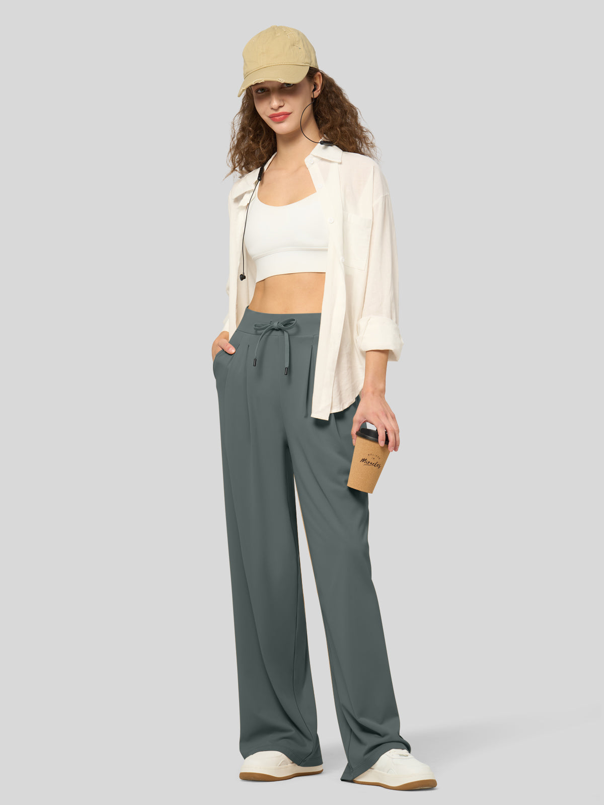 Women's Stretchy Wide Leg Slacks