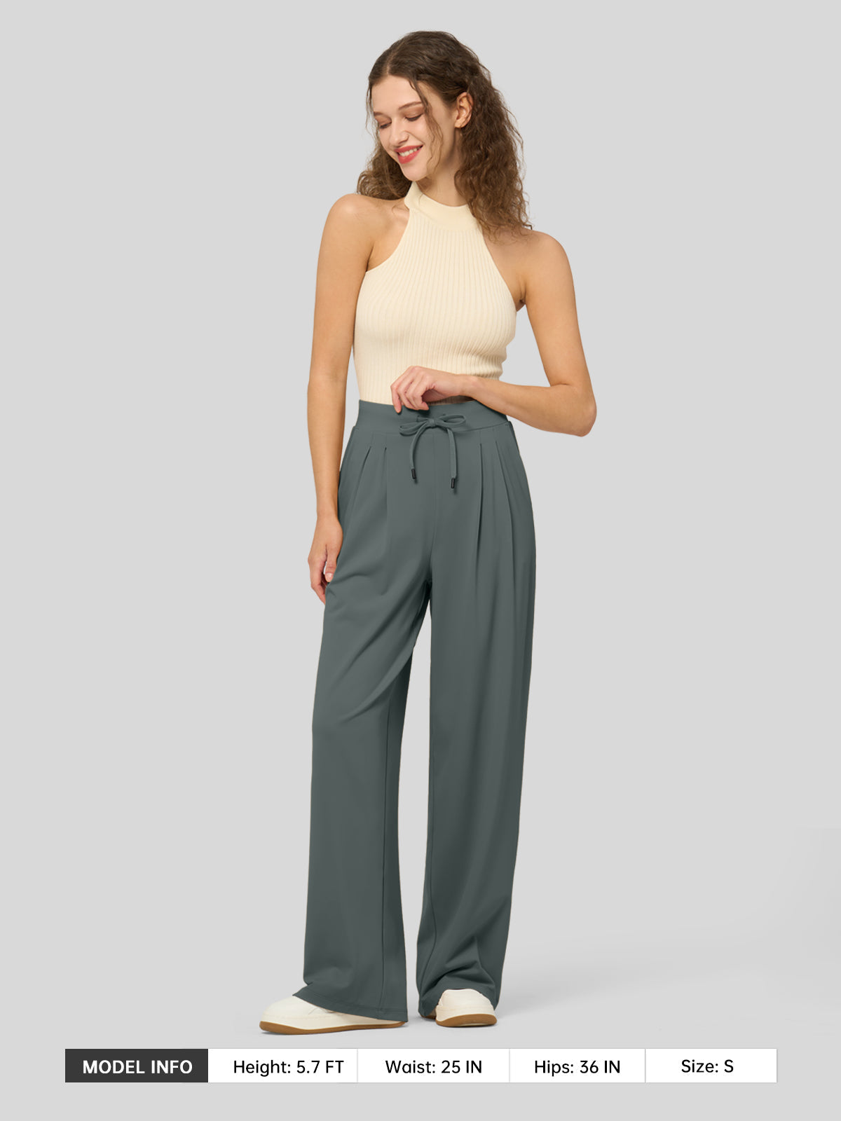 Women's Stretchy Wide Leg Slacks