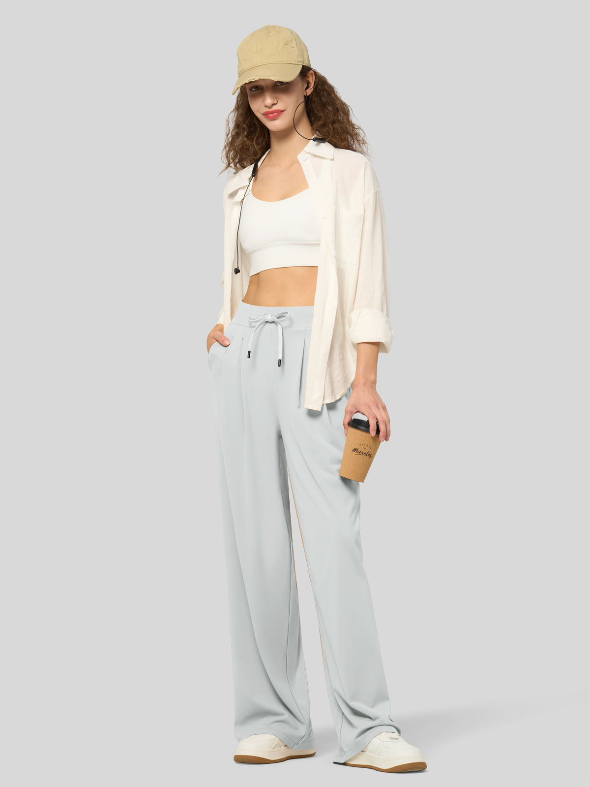 Women's Stretchy Wide Leg Slacks