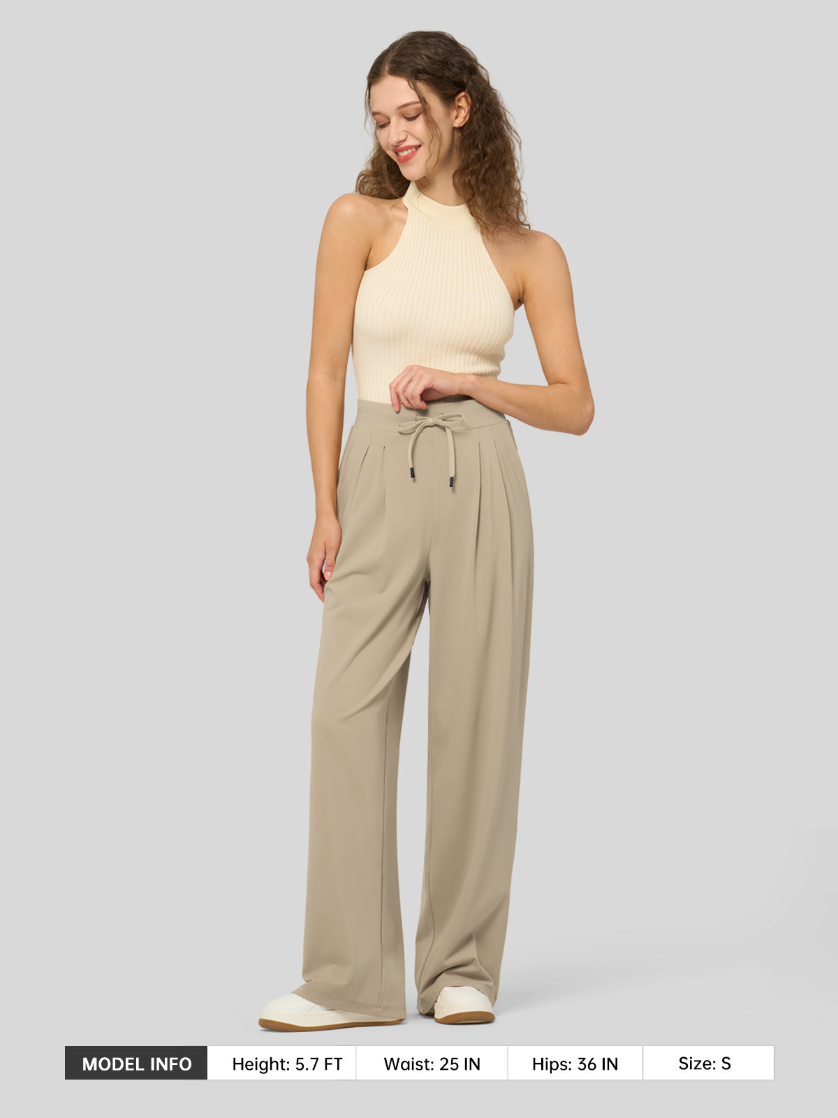 Women's Stretchy Wide Leg Slacks