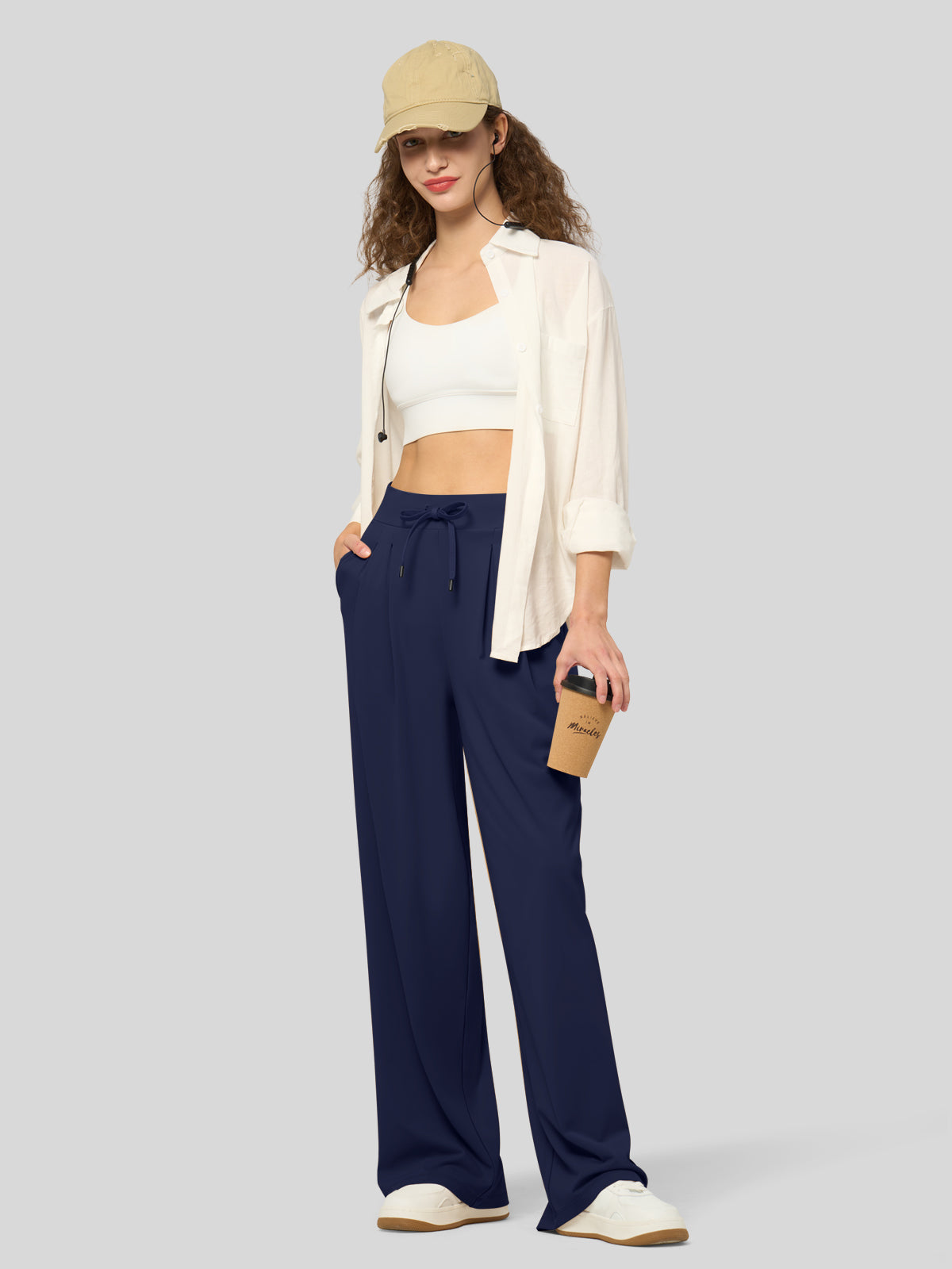 Women's Stretchy Wide Leg Slacks