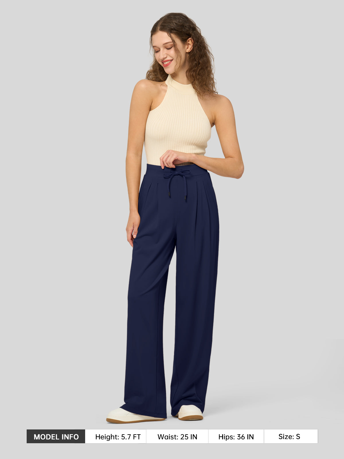 Women's Stretchy Wide Leg Slacks